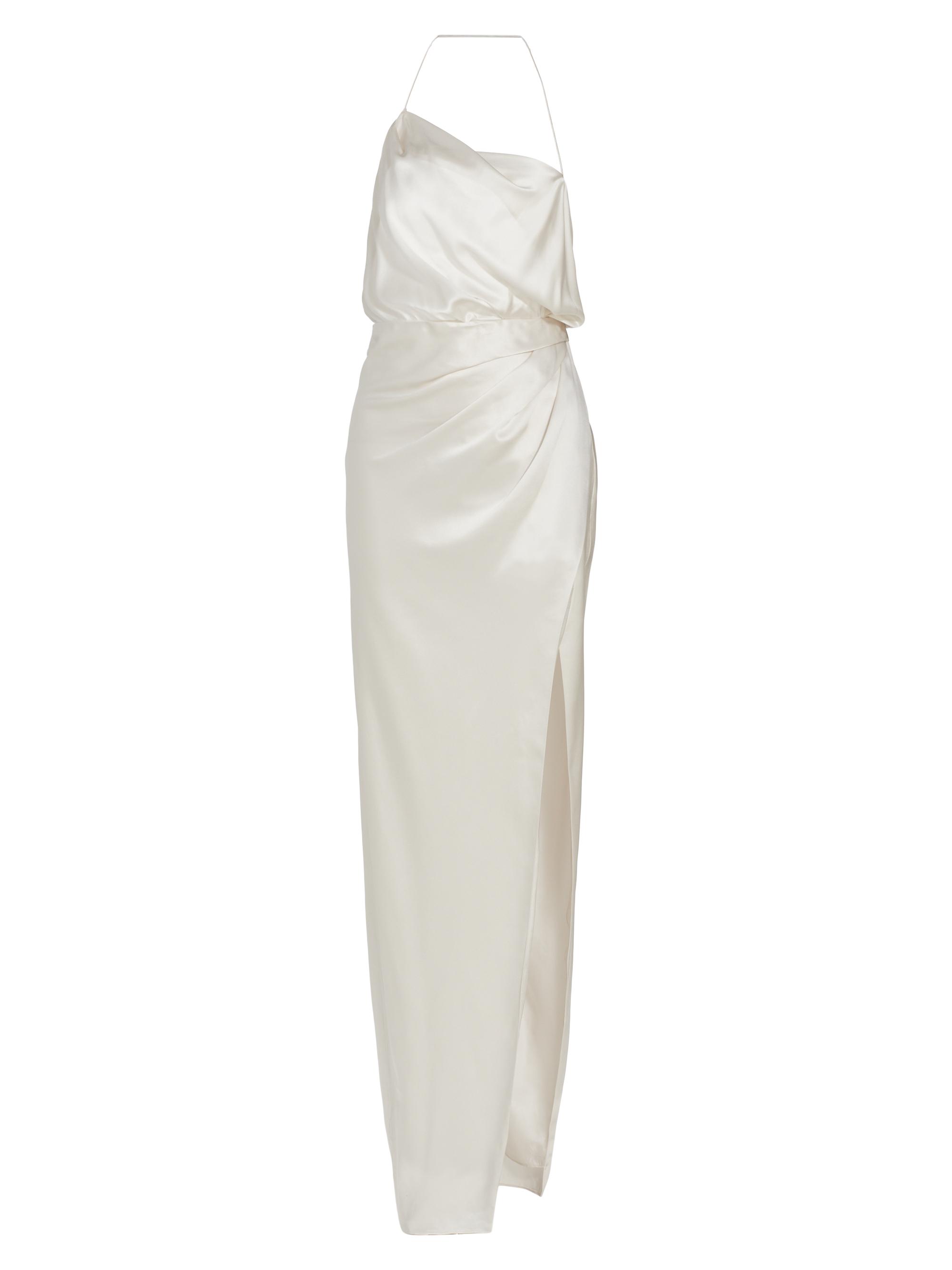 The Sei Women's Halter Cowlneck Silk Gown - Frost