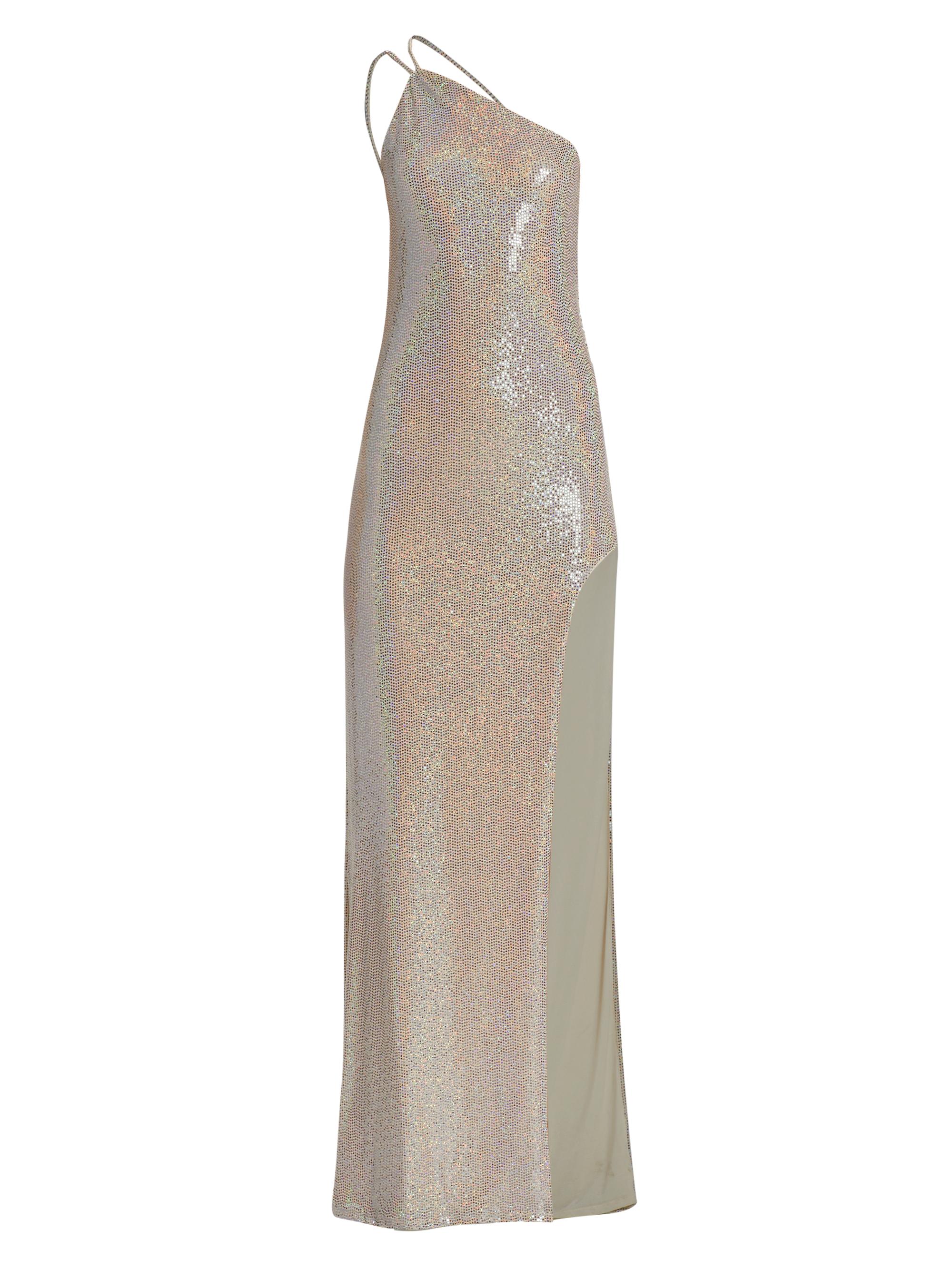 The Sei Women's Metallic One-Shoulder Gown - Frost