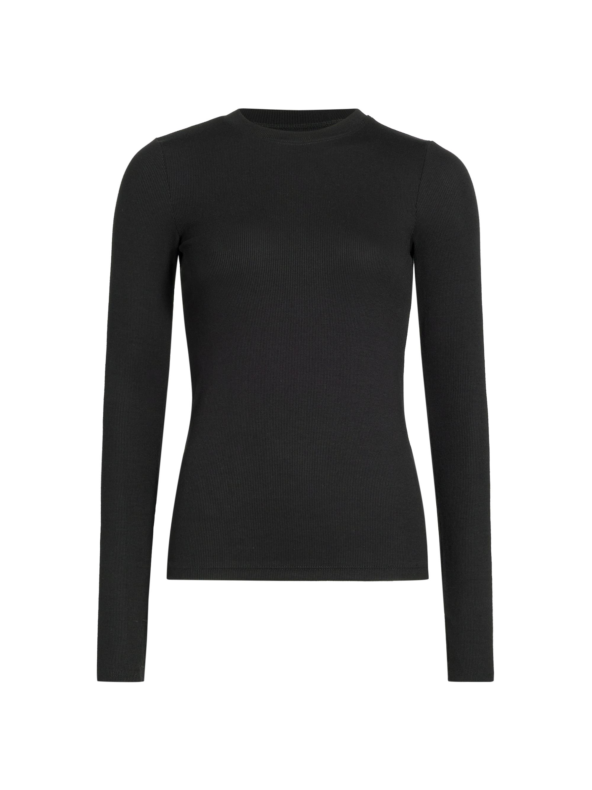 Splits59 Women's Louise Ribbed Long-Sleeve Top - Black