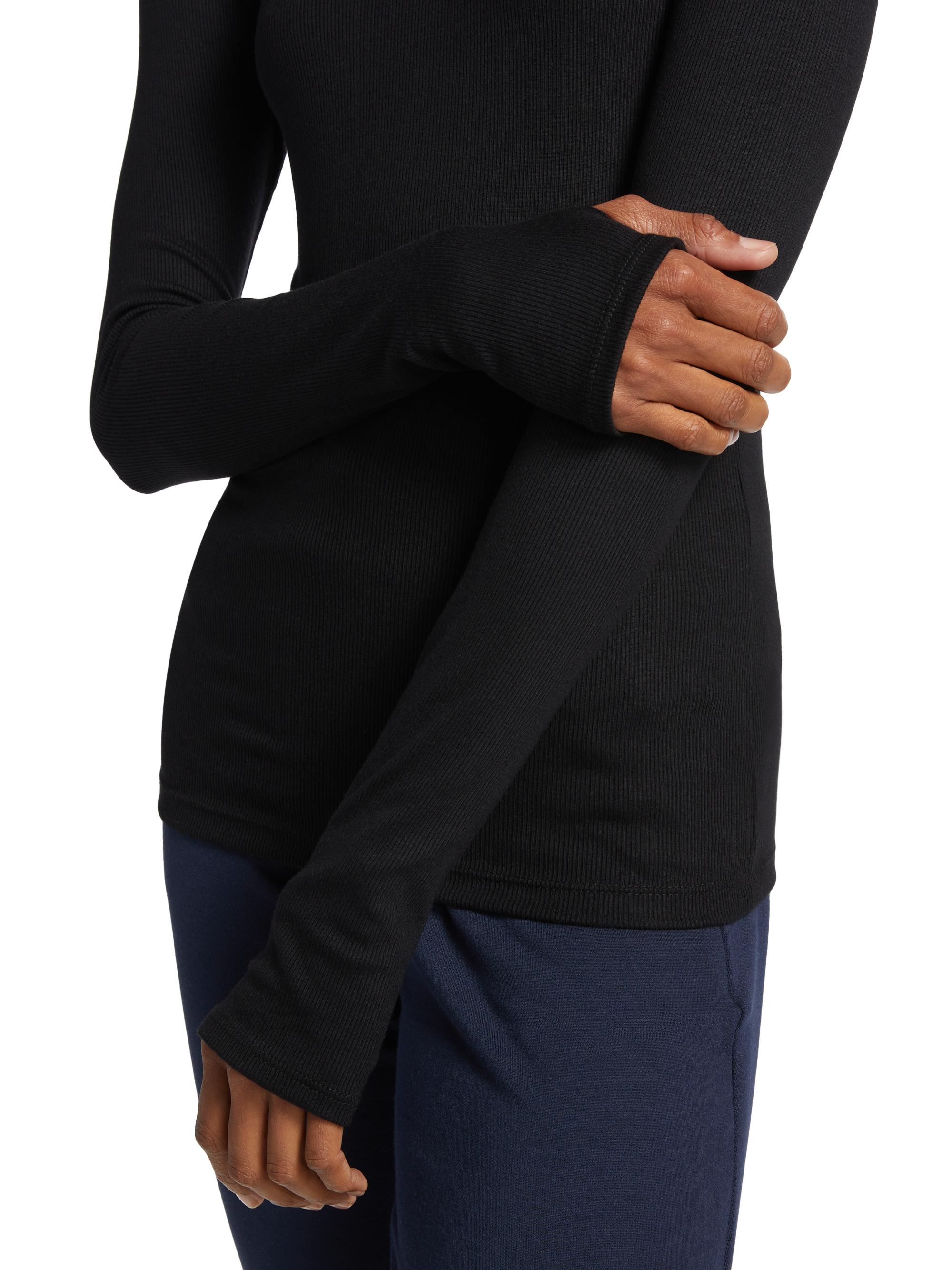 Splits59 Women's Louise Ribbed Long-Sleeve Top - Black | Thumbnail 6