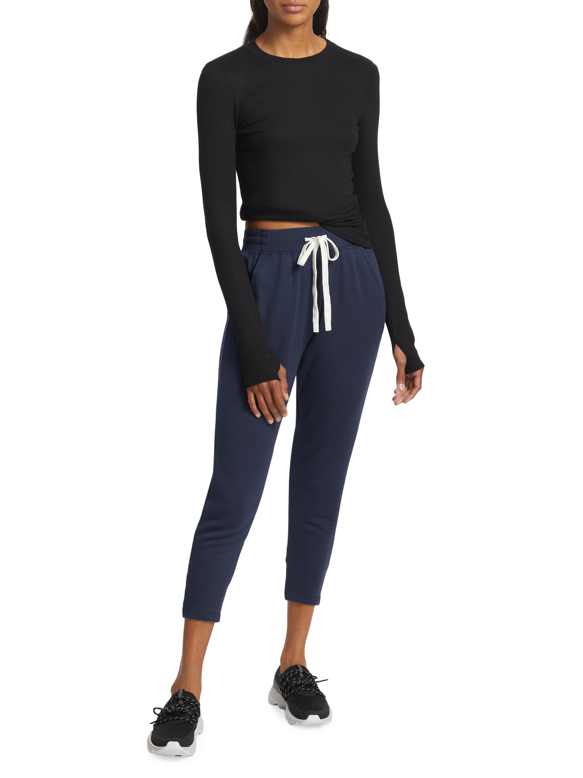 Splits59 Women's Louise Ribbed Long-Sleeve Top - Black | Thumbnail 2