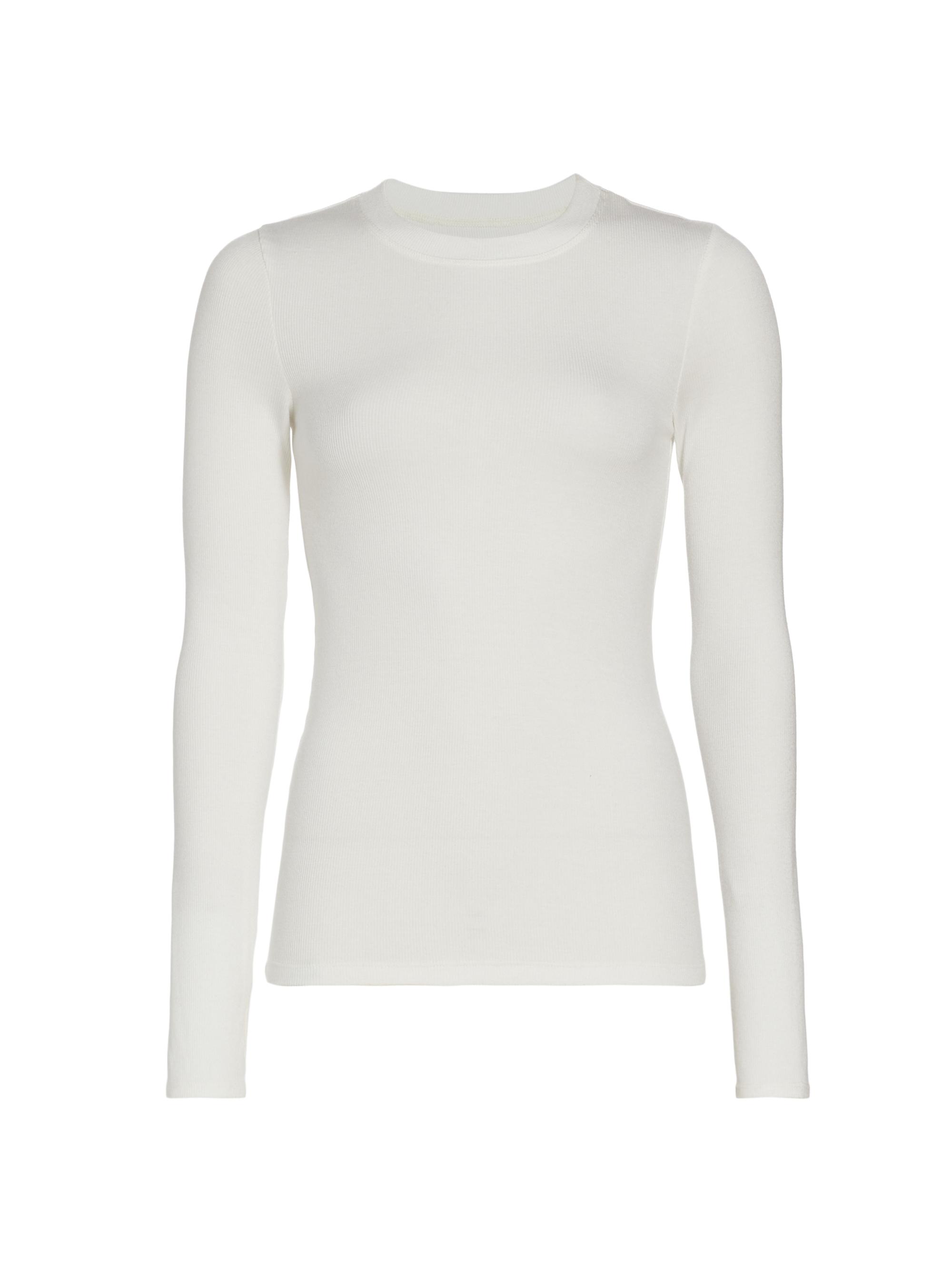 Splits59 Women's Louise Ribbed Long-Sleeve Top - White