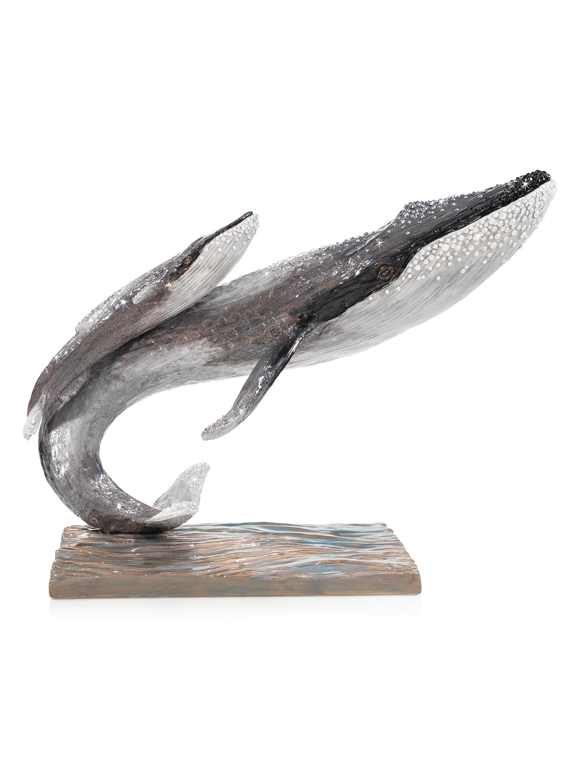 Jay Strongwater Whale & Calf Figurine - Coastal