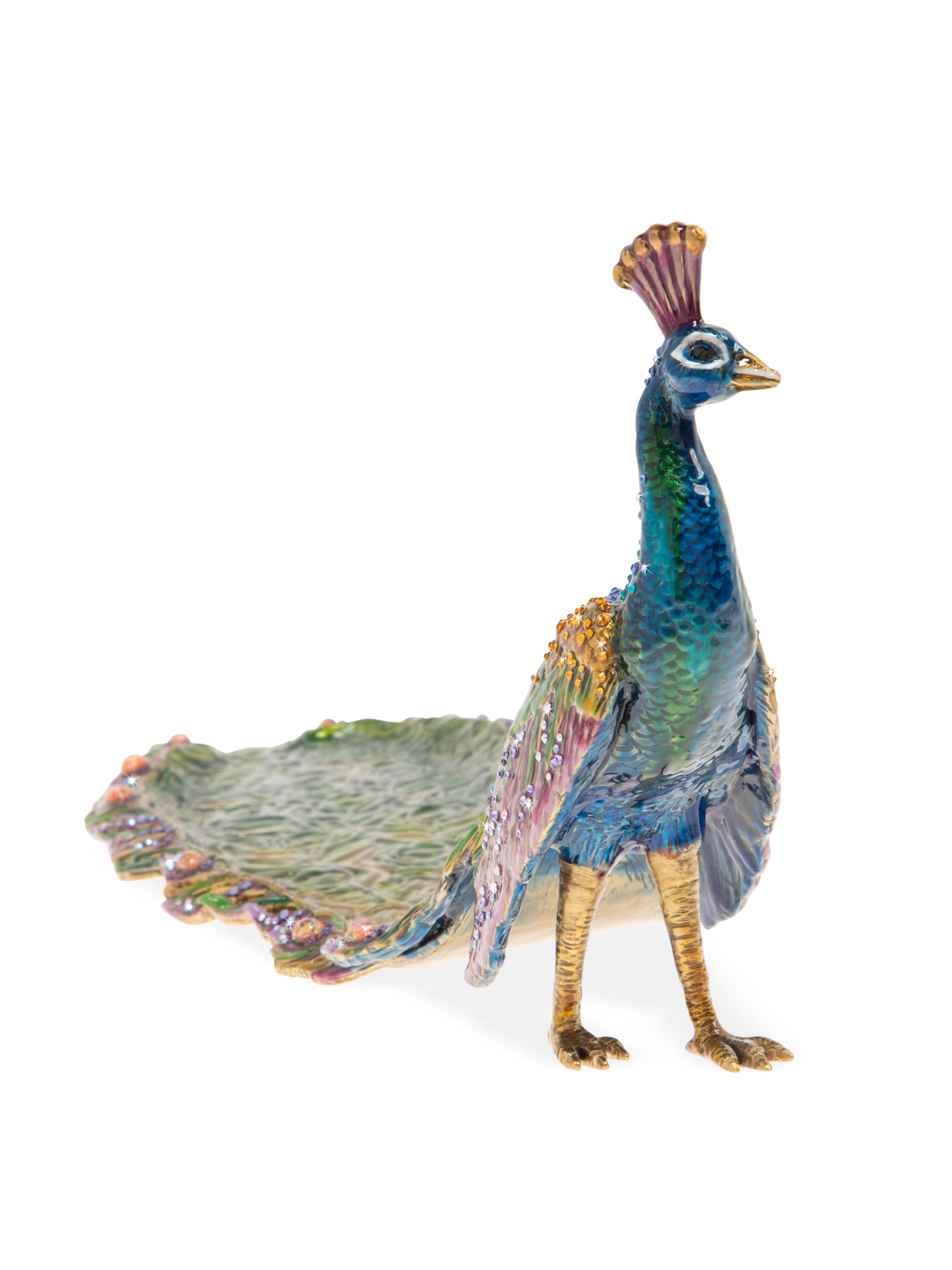 Jay Strongwater Long Tail Peacock Figurine - Peacock