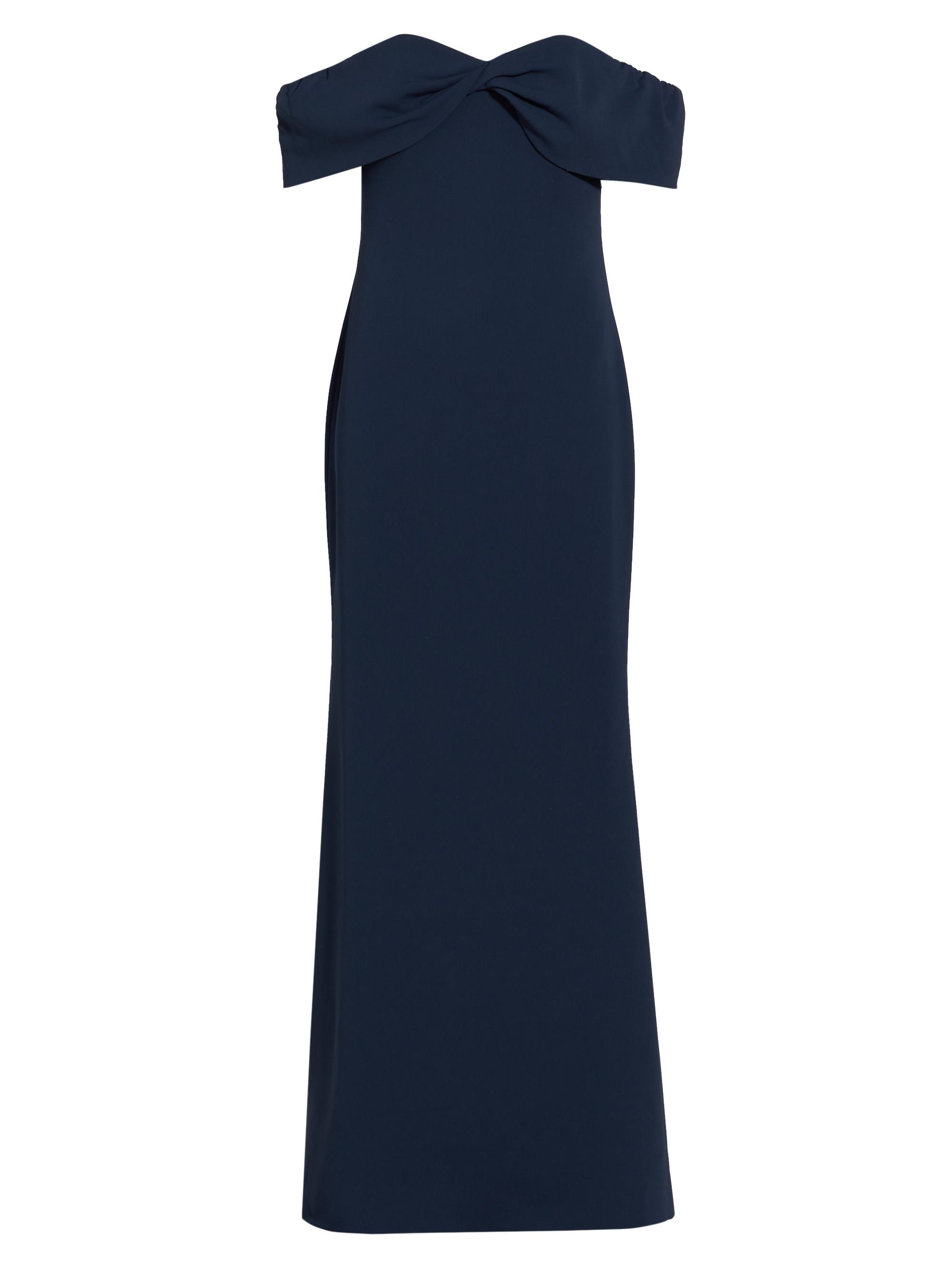 Badgley Mischka Women's Heavy Crepe Off-The-Shoulder Gown - Midnight Blue