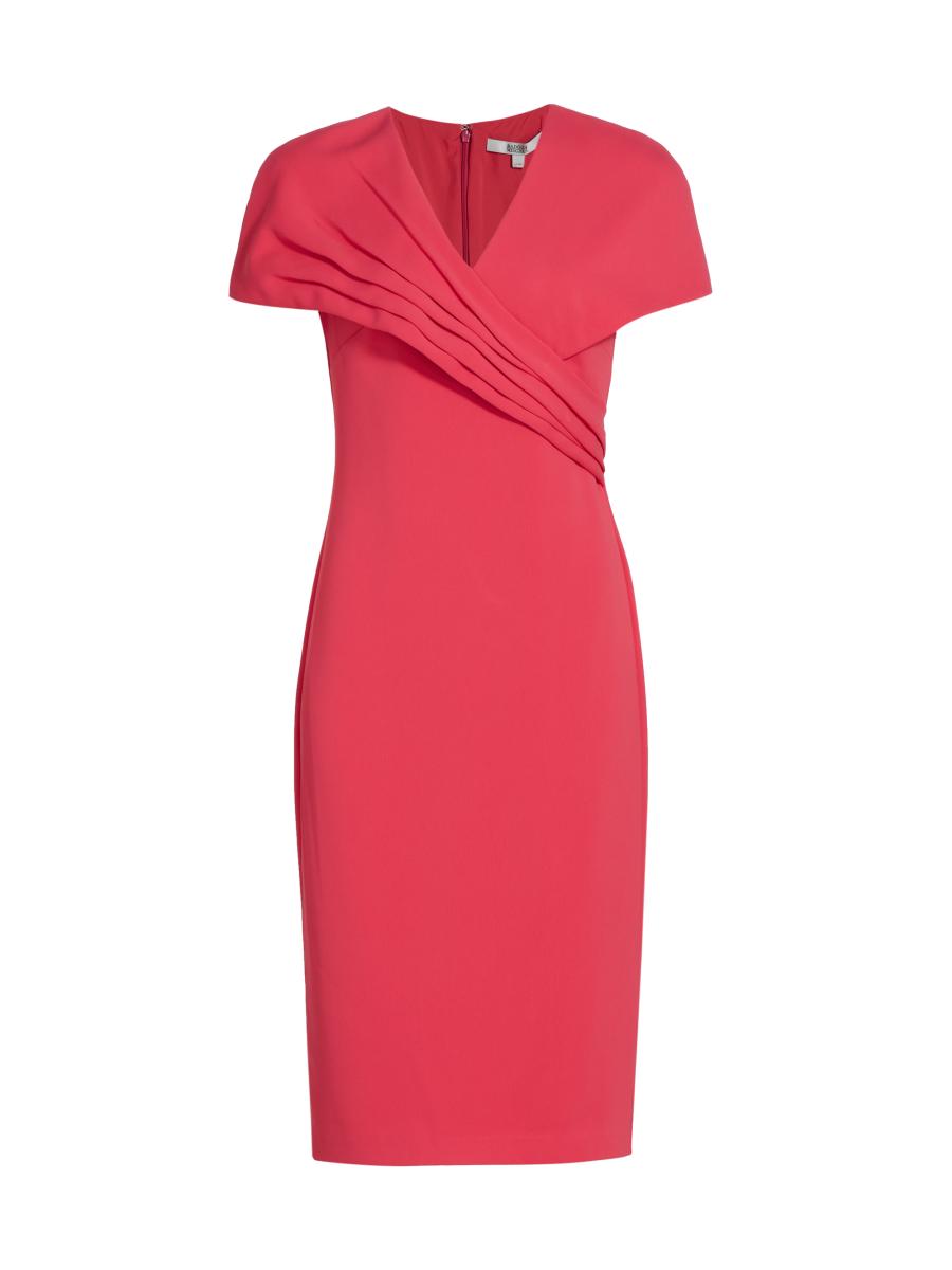 badgley mischka pleated stretch crepe wrap-effect dress Badgley Mischka Pleated Stretch Crepe Wrap-Effect Dress In Watermelon - 40%  Off