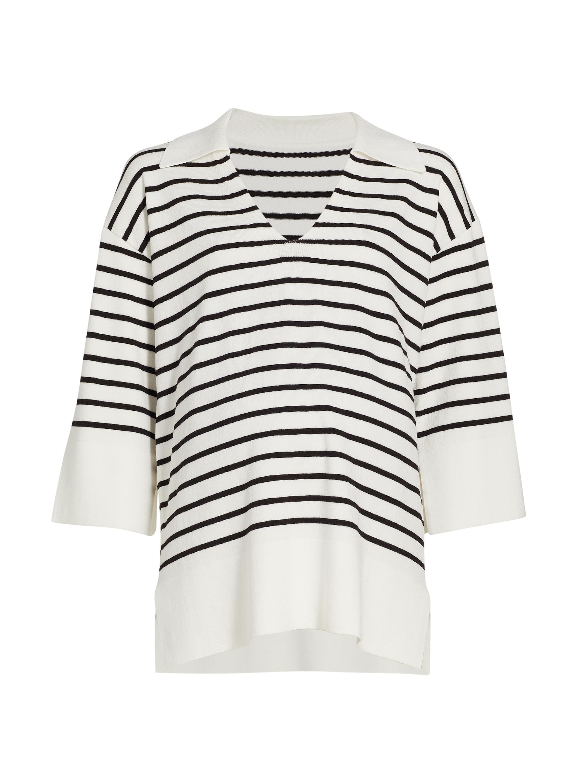 Nom Maternity Women's Suki Striped Sweater - Blue And White Stripe