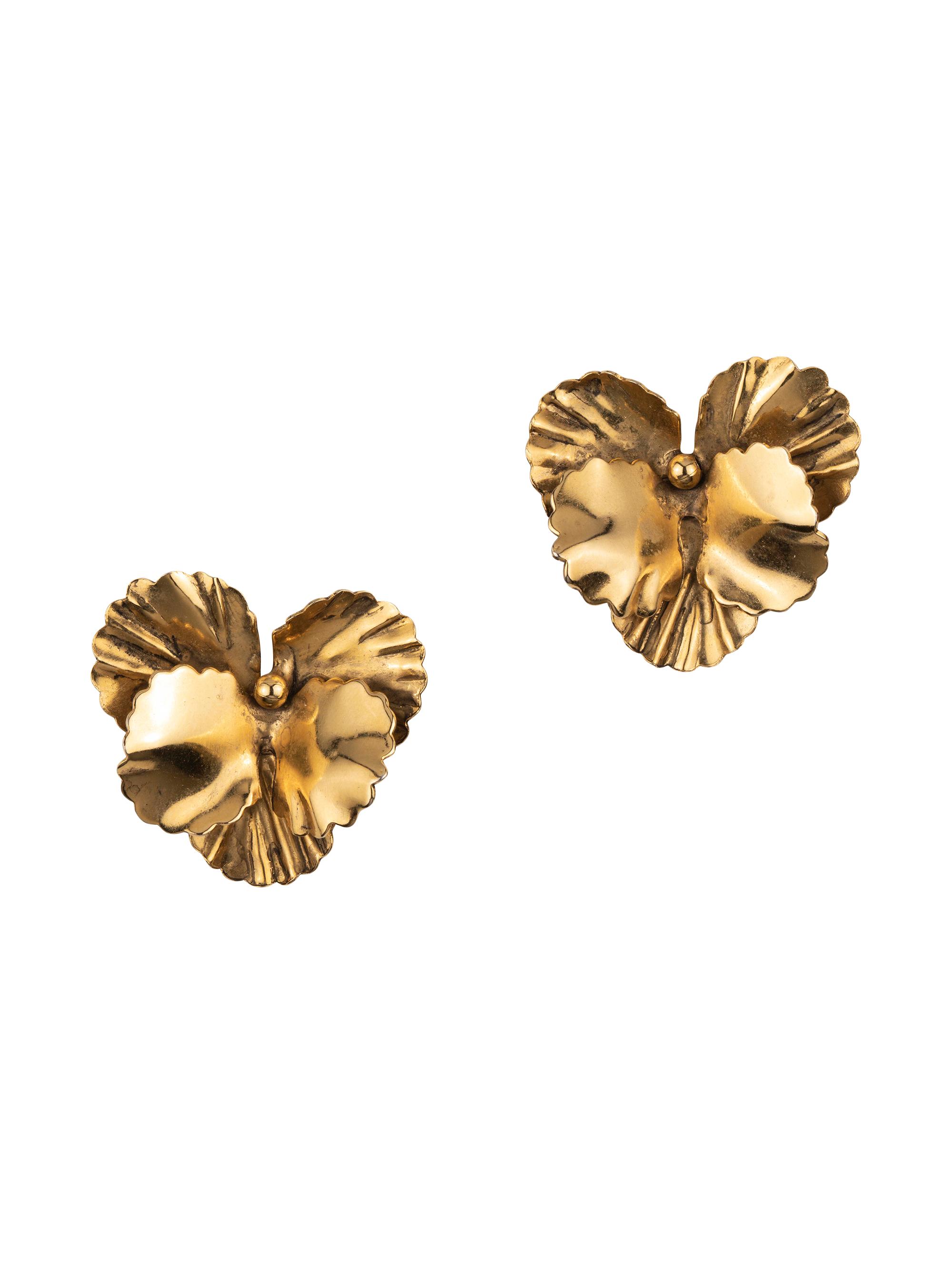 Jennifer Behr Women's Pansy 24K-Gold-Plated Stud Earrings - Gold