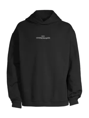 MM6 Maison Margiela Kids logo-print hooded sweatshirt - Black