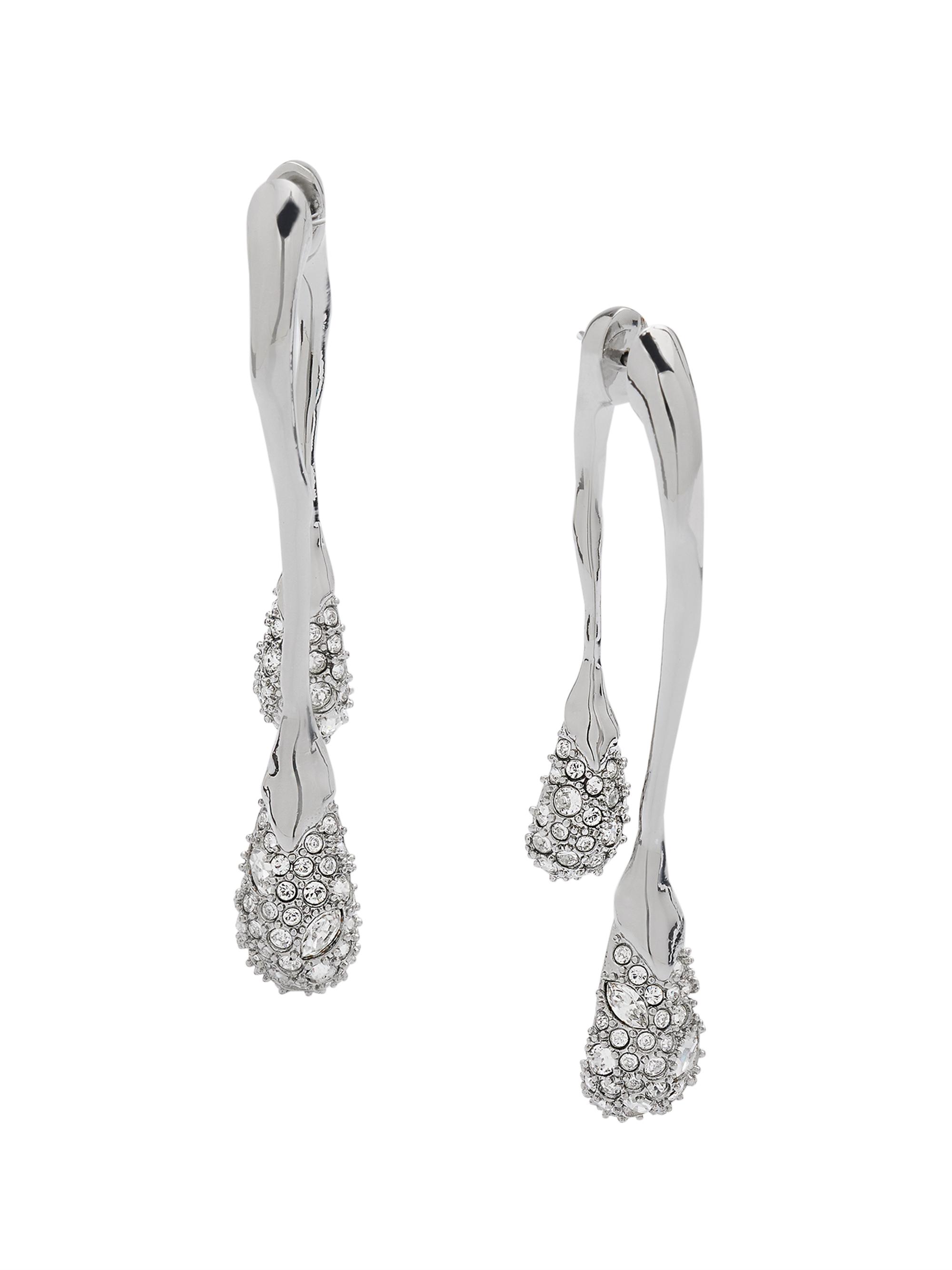 Alexis Bittar Women's Essentials Solanales 14K Gold-Plated & Crystal Double Drop Earrings - Silver