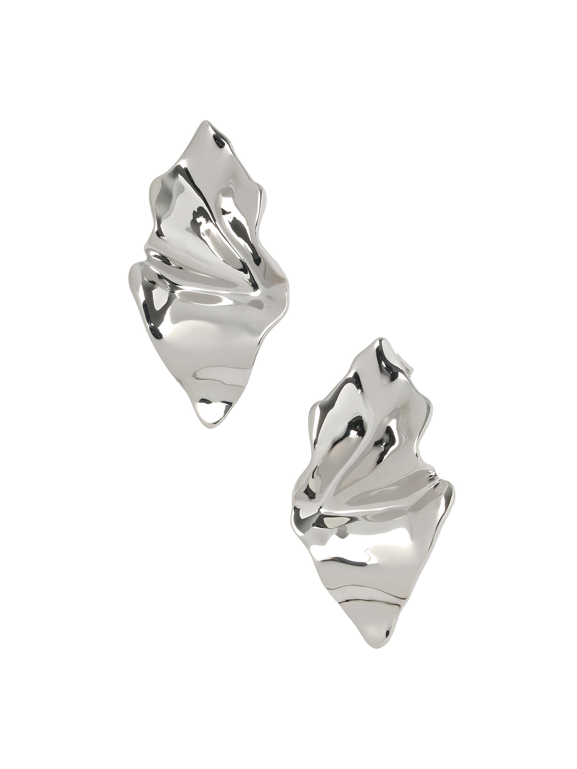 Alexis Bittar Women's Essentials Crumpled 14K Rhodium-Plated Earrings - Silver