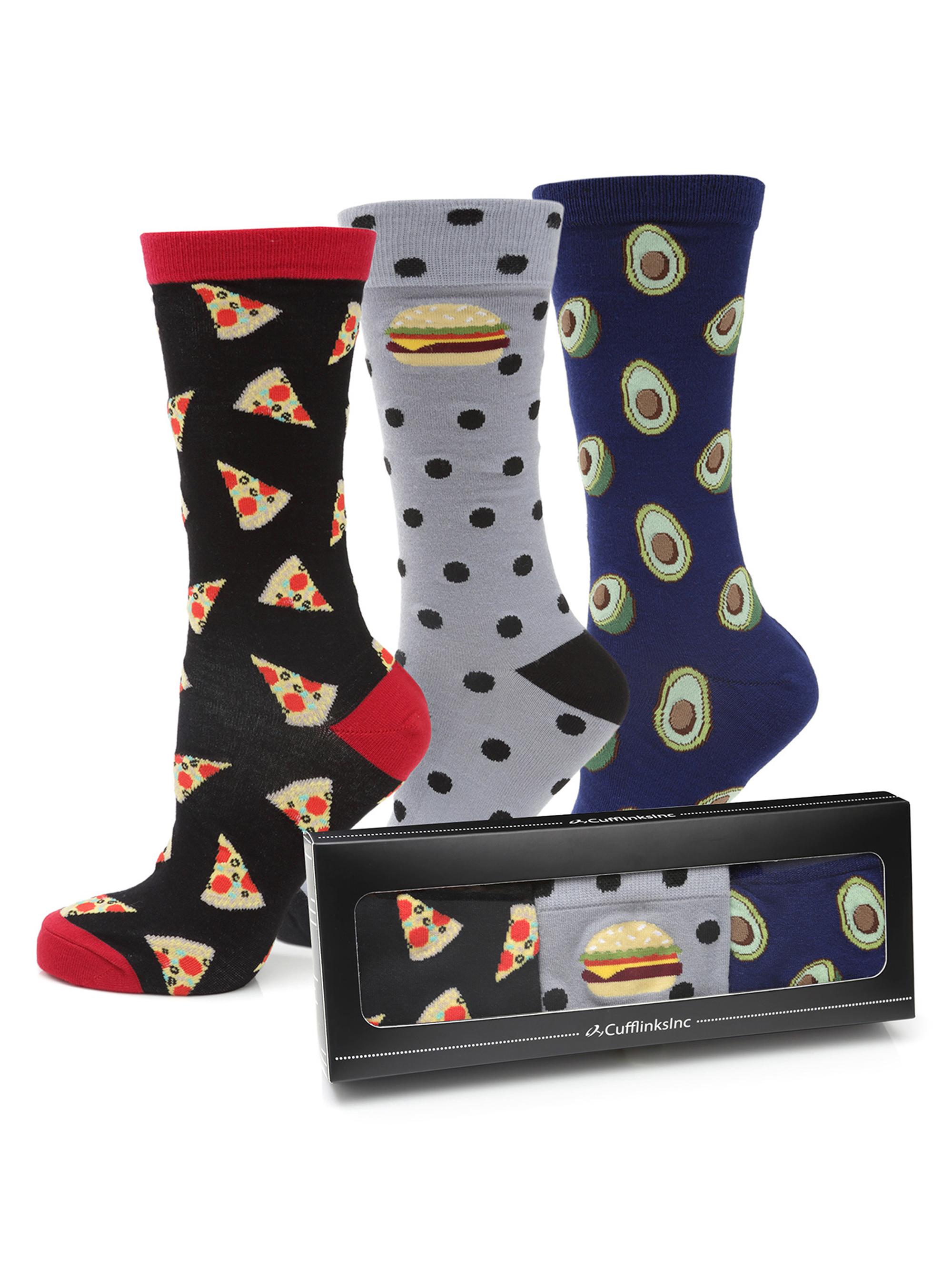 Cufflinks, Inc. Men's 3-Pair Foodie Graphic Socks