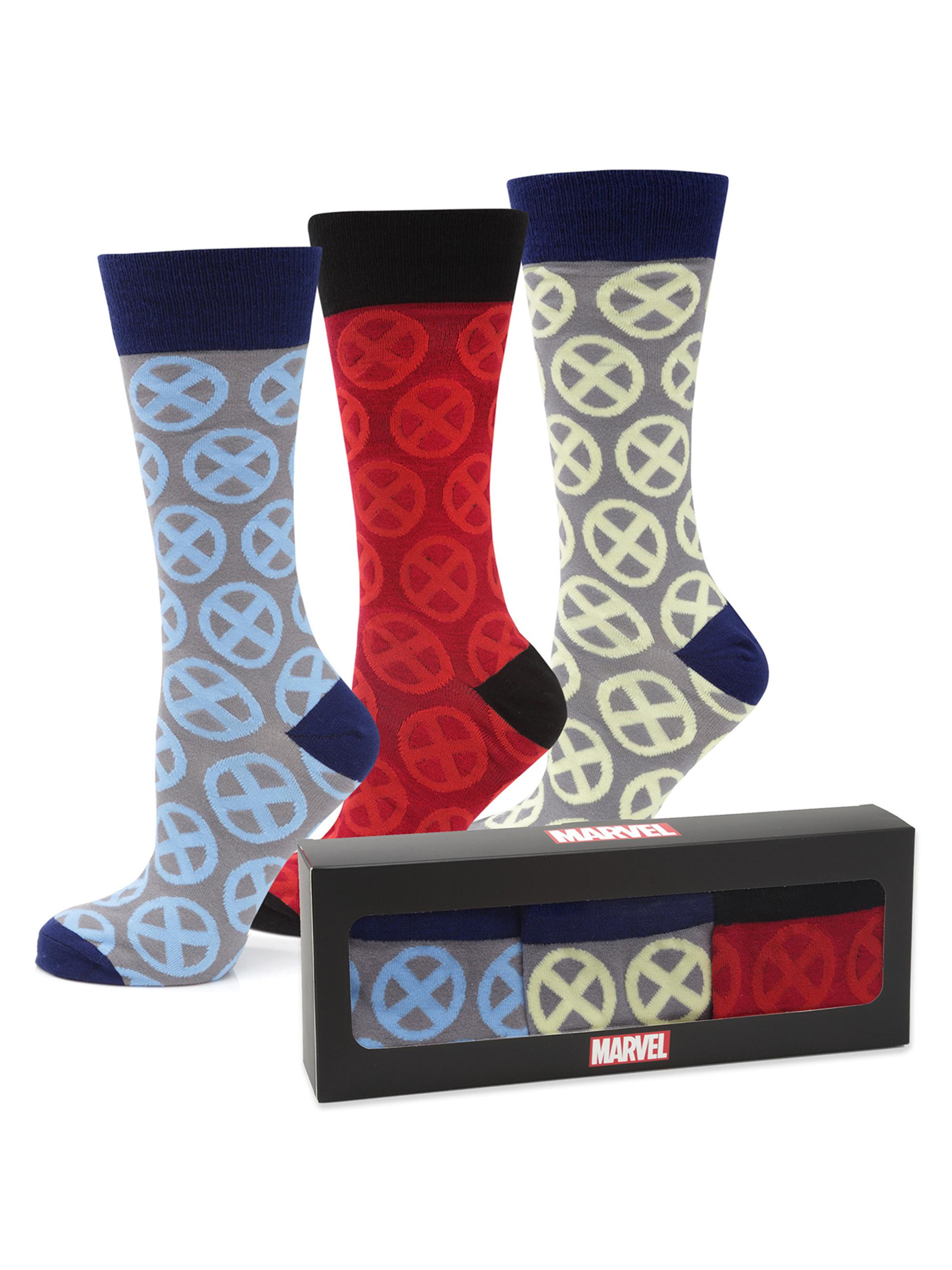 Cufflinks, Inc. Men's 3-Pair X-Men Logo Socks