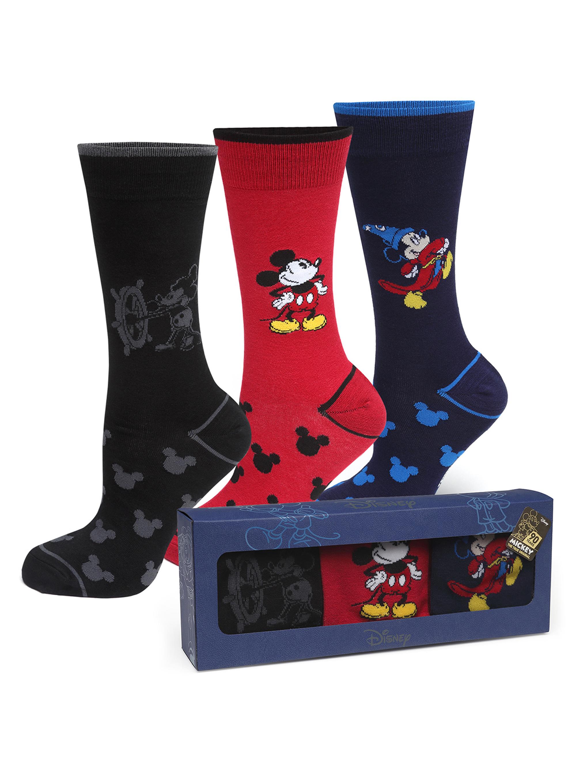 Cufflinks, Inc. Men's 3-Pair Mickey 90th Anniversary Graphic Socks