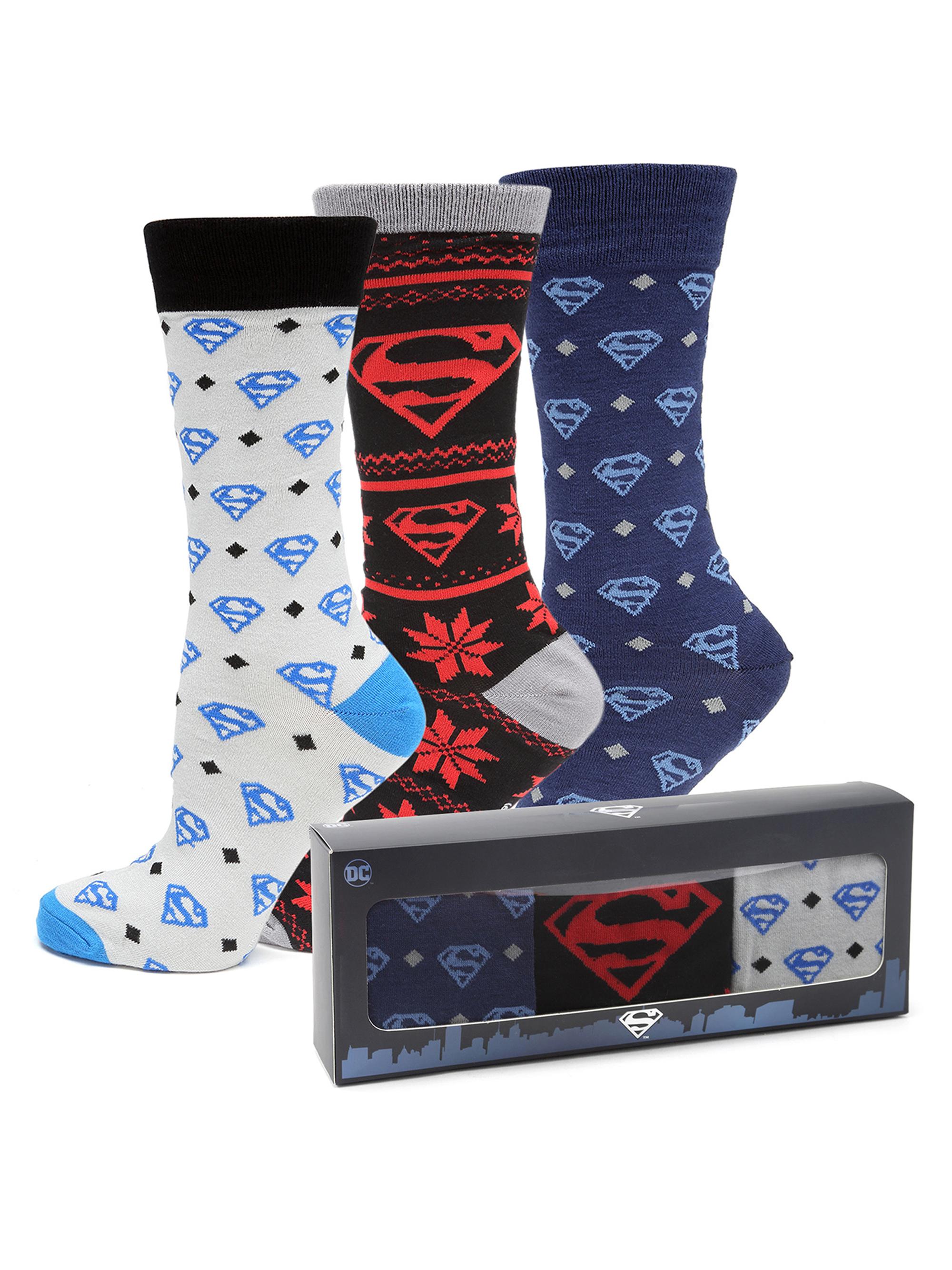 Cufflinks, Inc. Men's Superman Socks Three-Pair Set