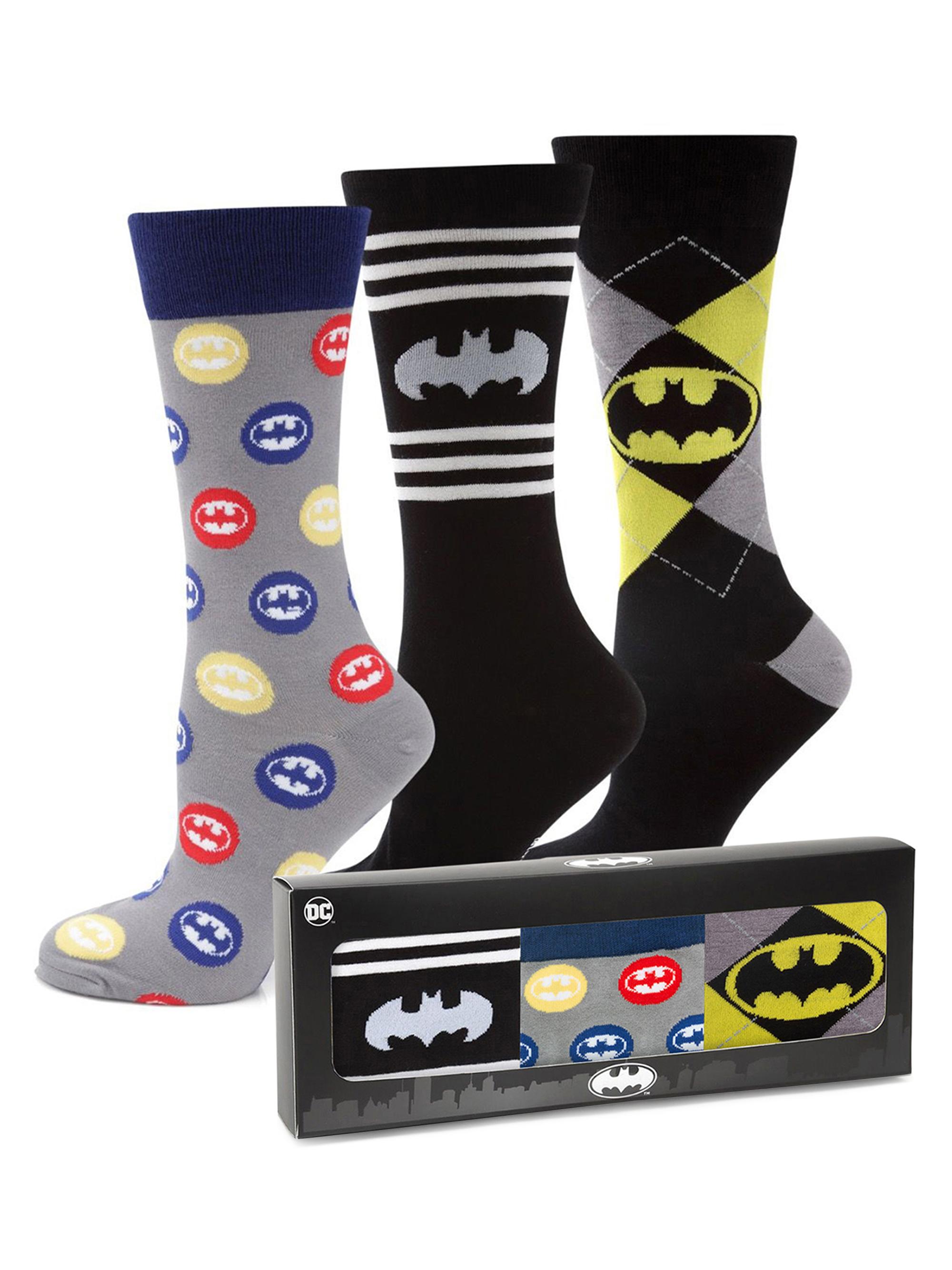 Cufflinks, Inc. Men's 3-Pair Batman Socks