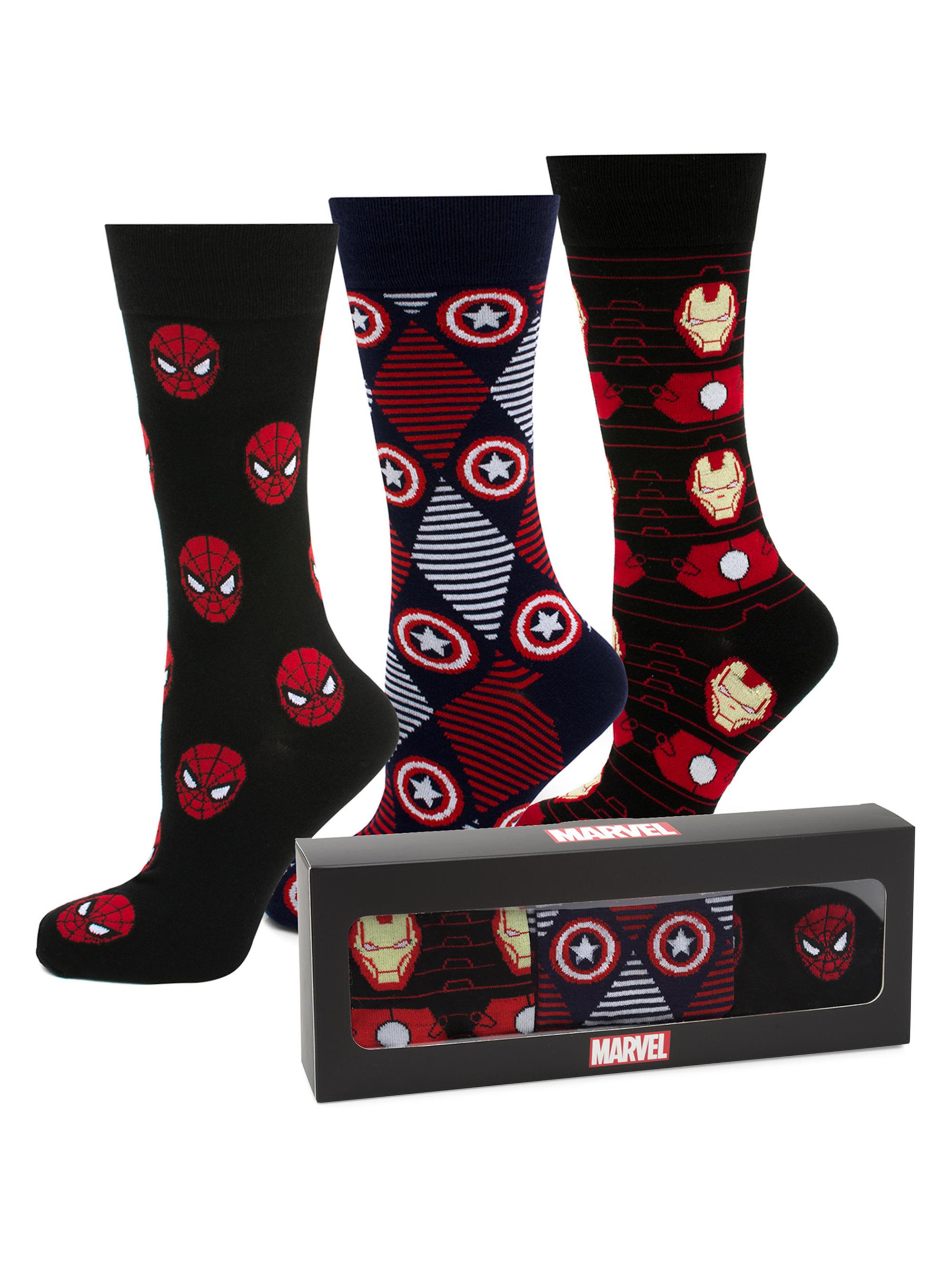Cufflinks, Inc. Men's 3-Pair Favorite Avengers Socks