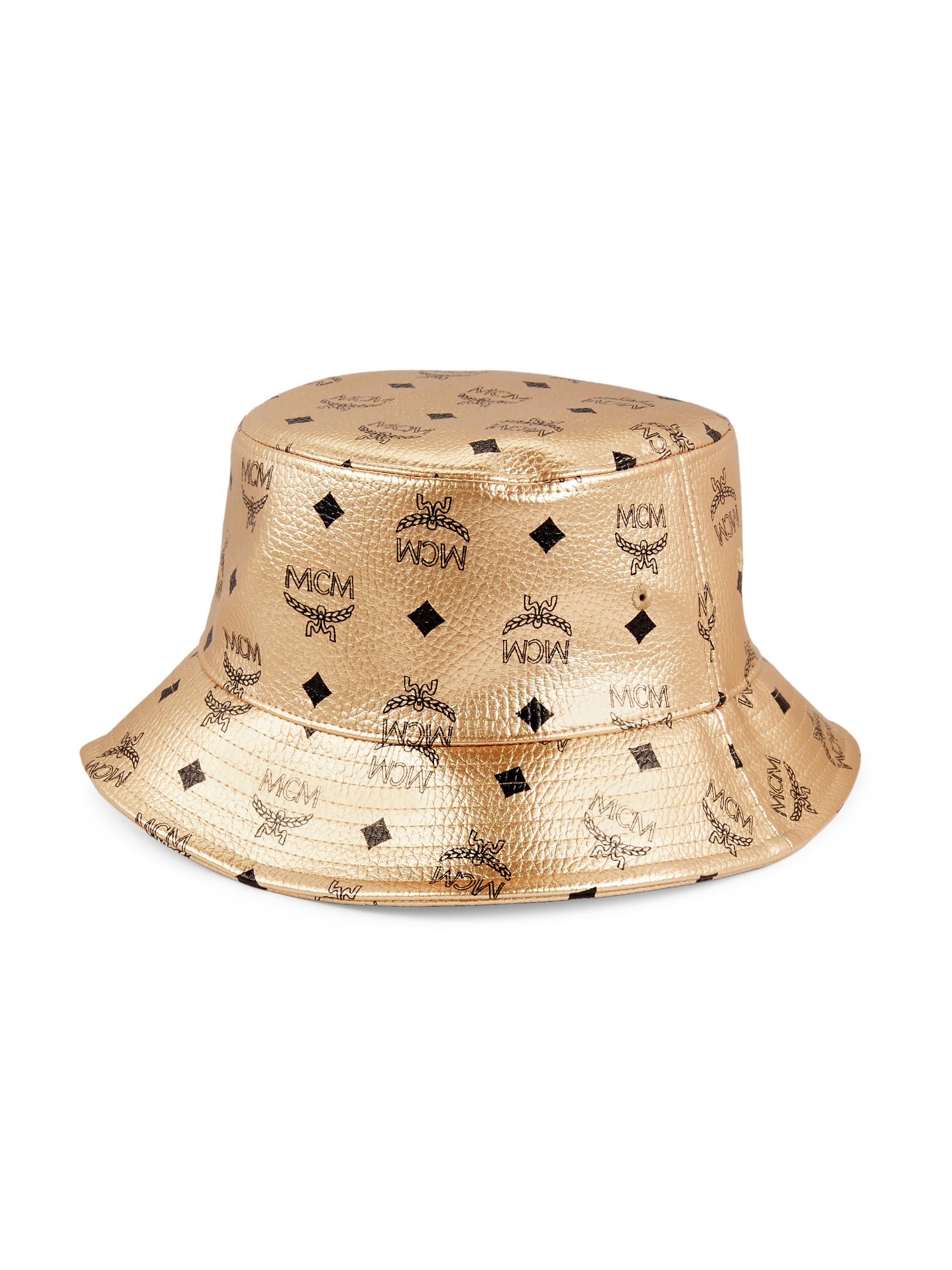 MCM Men's Visetos Bucket Hat - Berlin Gold
