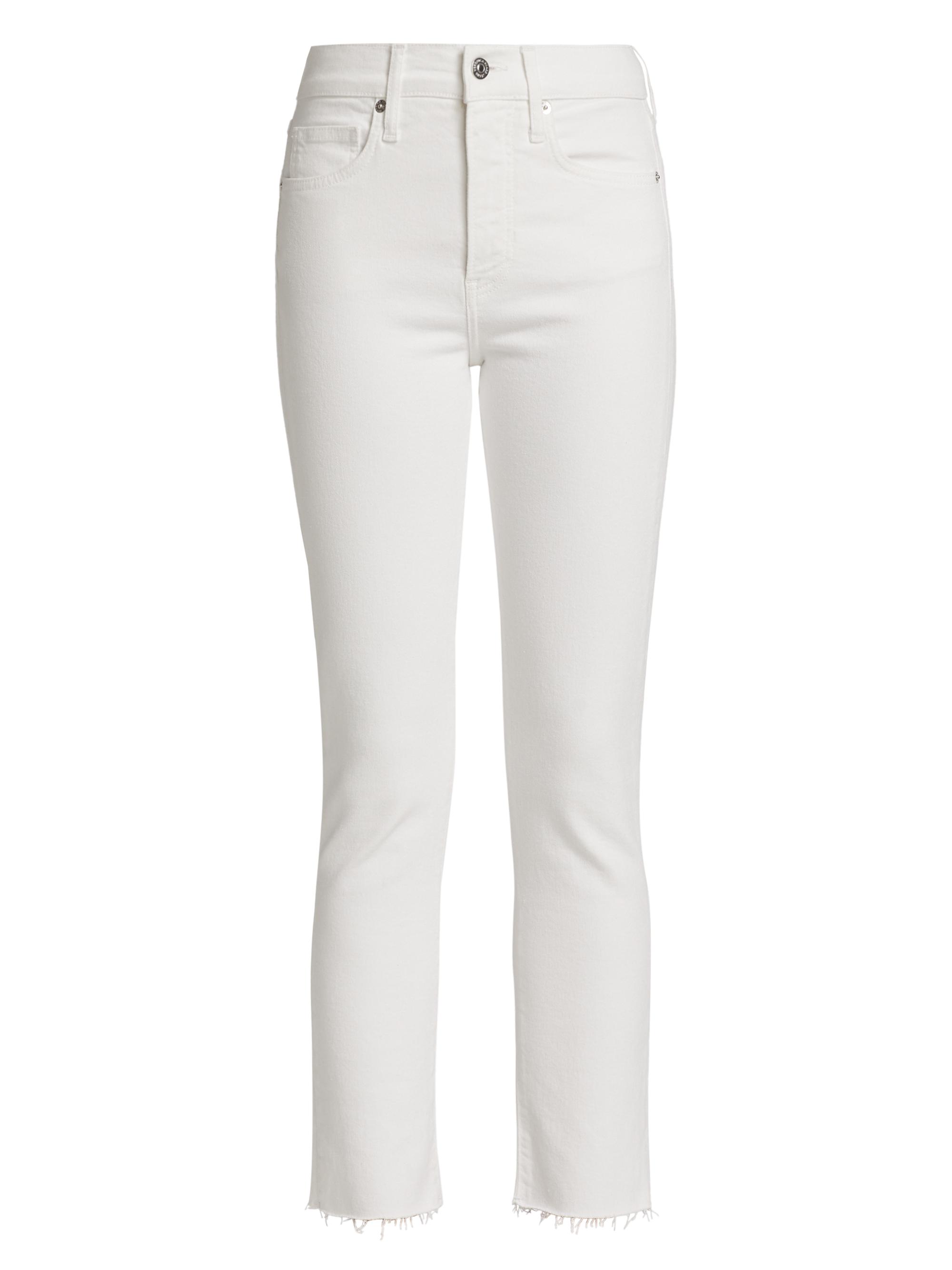 Veronica Beard Women's Carly High-Rise Stretch Kick-Flare Crop Jeans - White