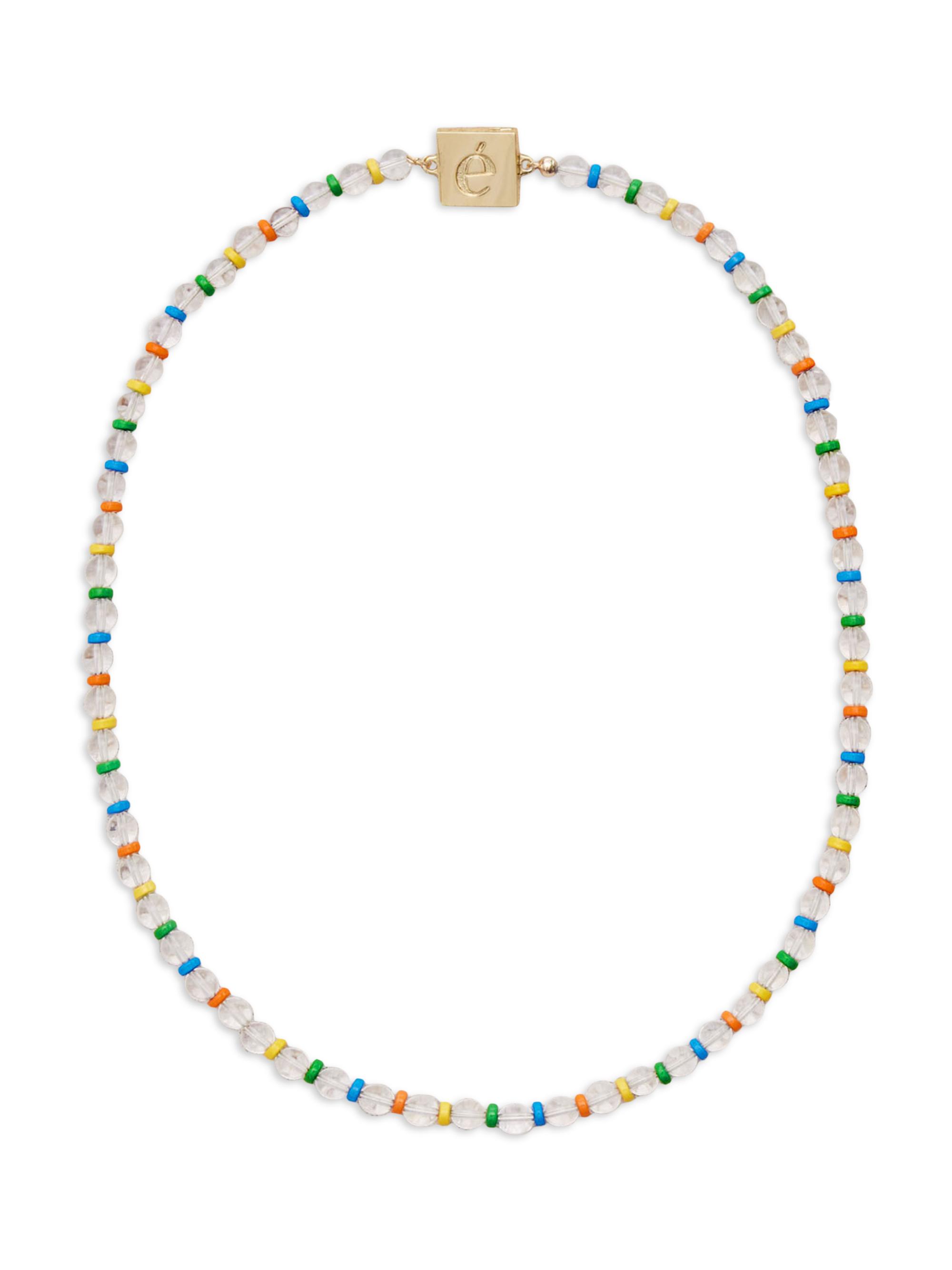 éliou Women's Dale 14K Gold-Plated, Crystal Quartz & Enamel Necklace