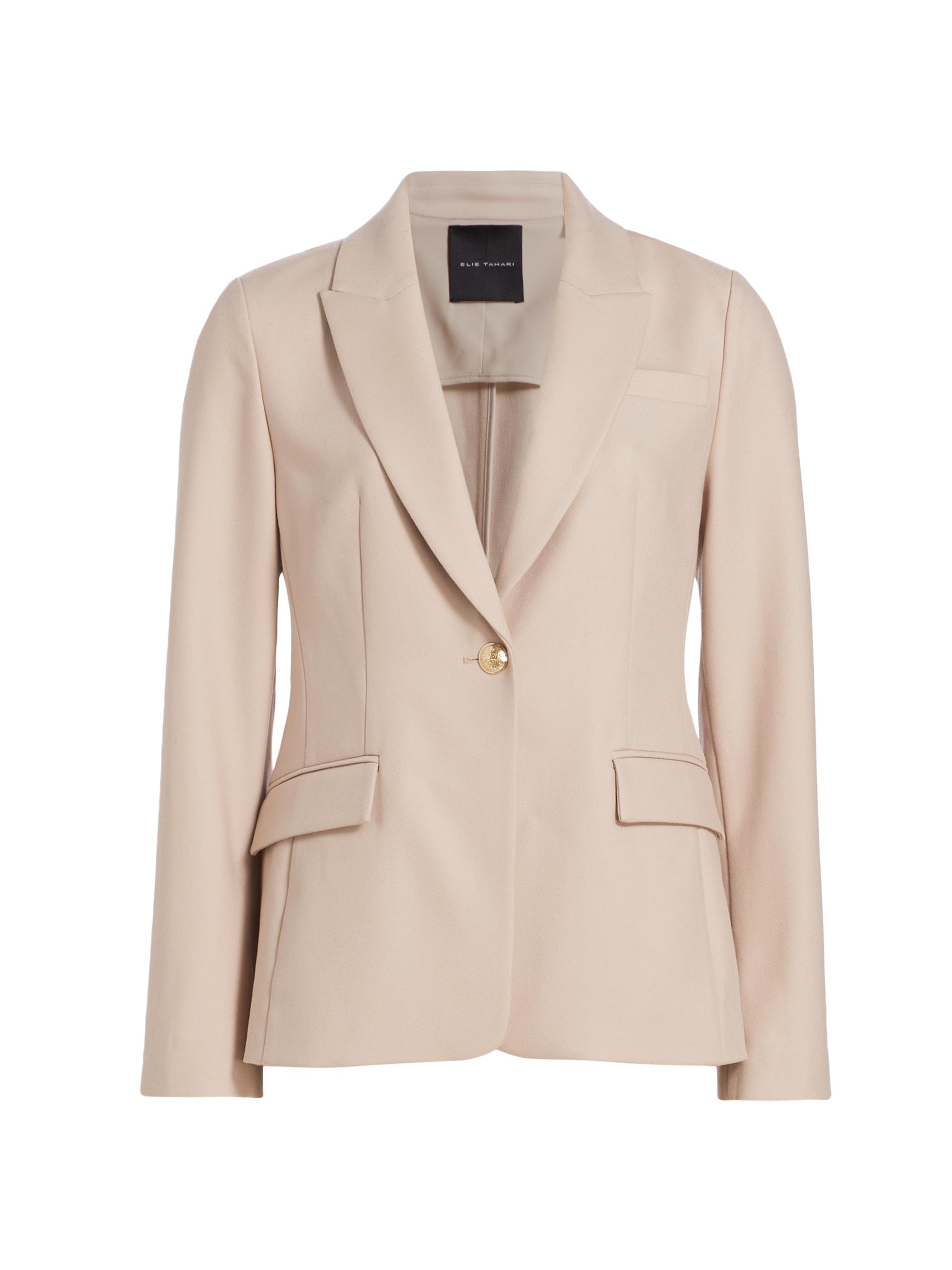 Elie Tahari Women's Wool One-Button Blazer - Zinc