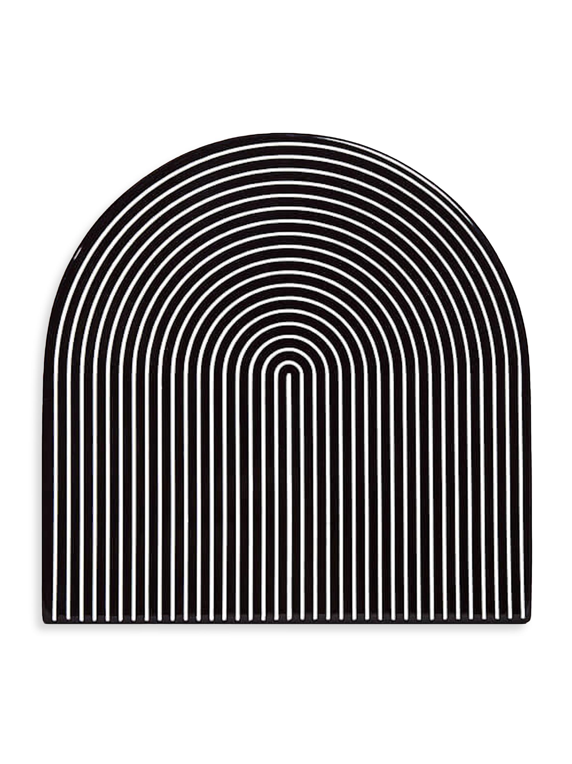 Von Gern Home Lacquer Stripe Coaster, Set of 4 - Black