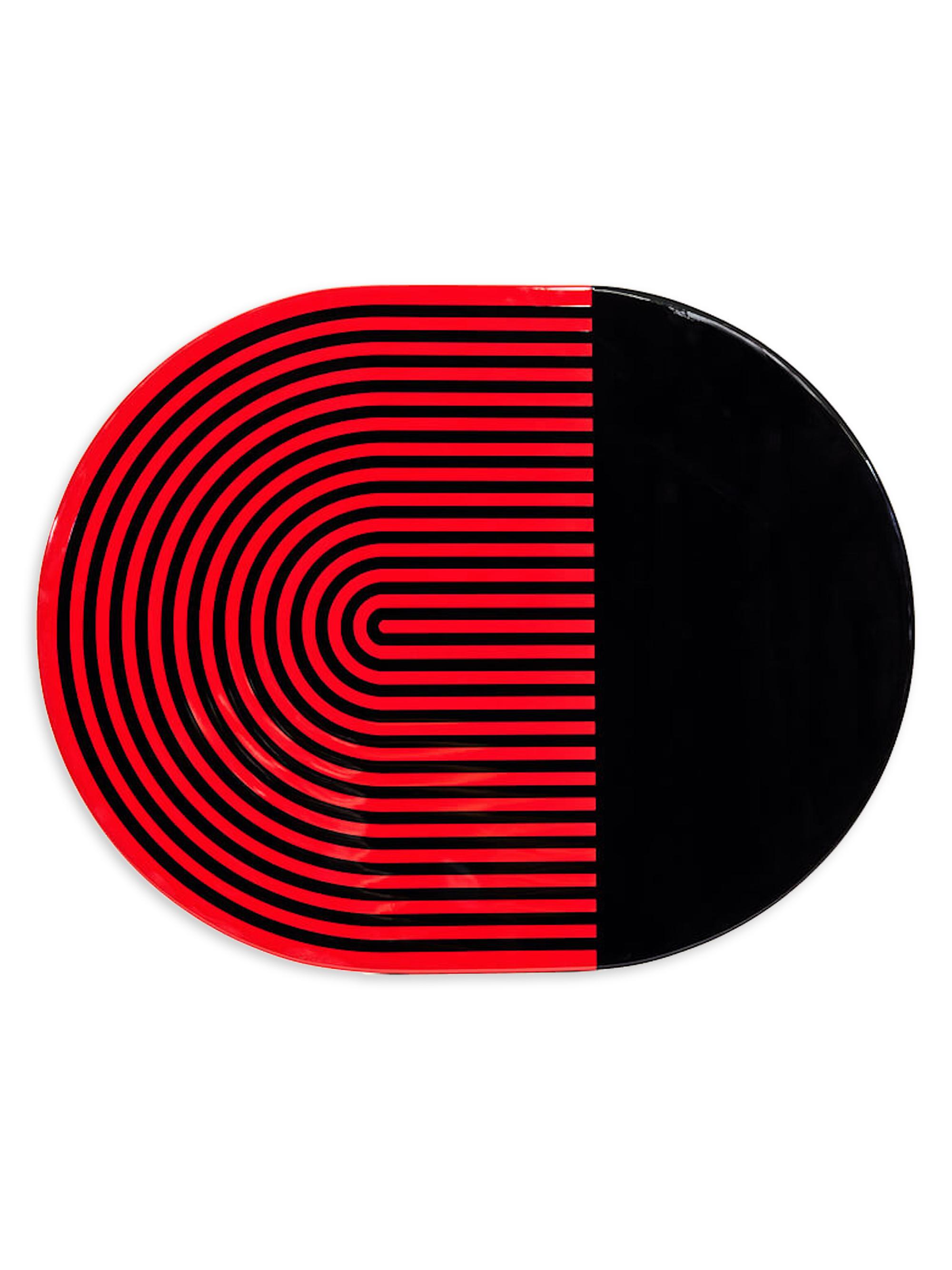 Von Gern Home Stripes & Solids Lacquer Placemats, Set of 2 - Red