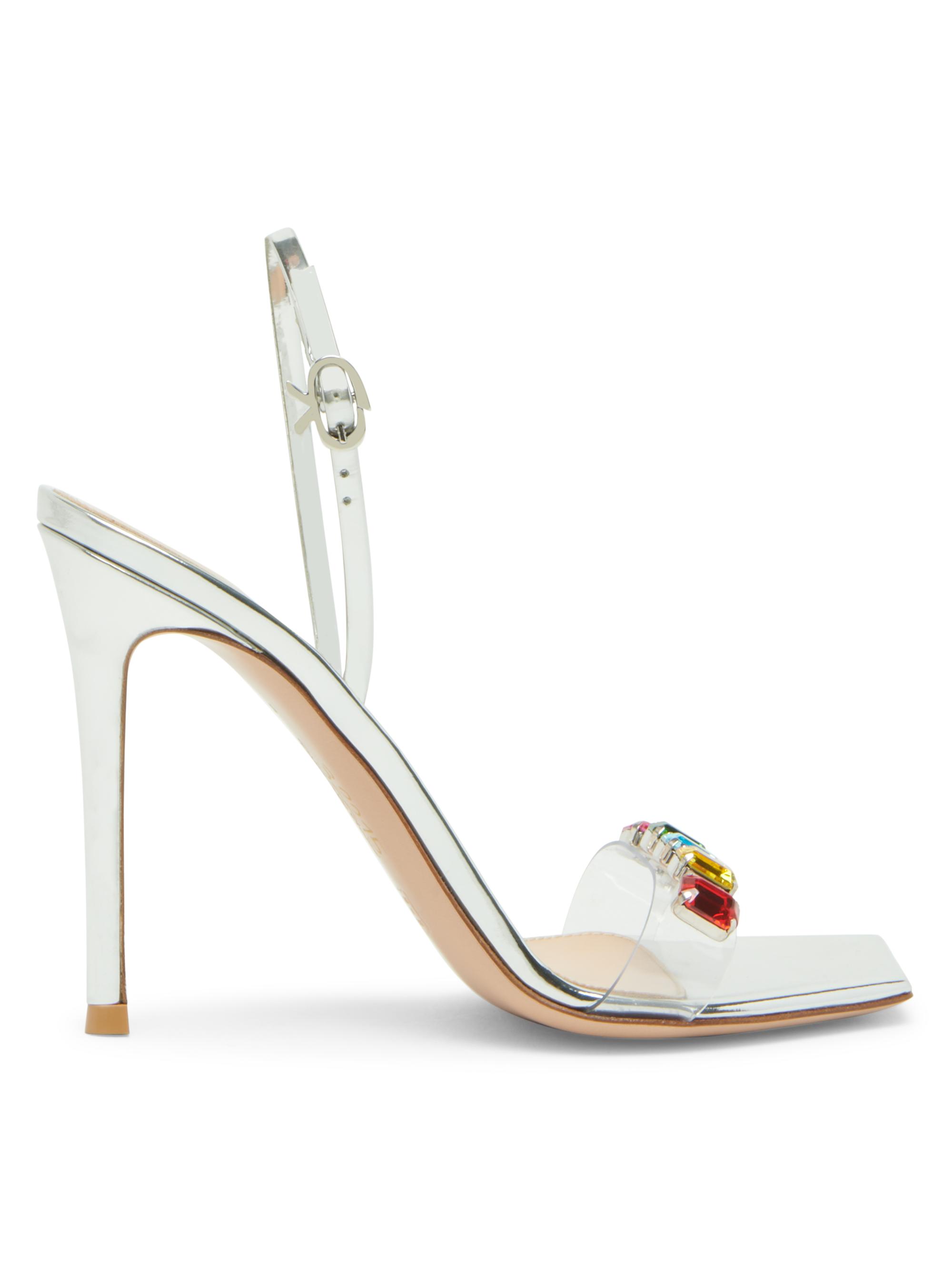 Gianvito Rossi Women's Ribbon Candy 105MM High-Heel Sandals - Silver