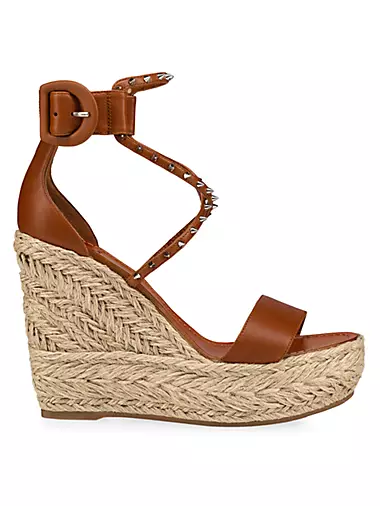 Chocazeppa 120MM Spiked Leather Espadrille Wedge Sandals