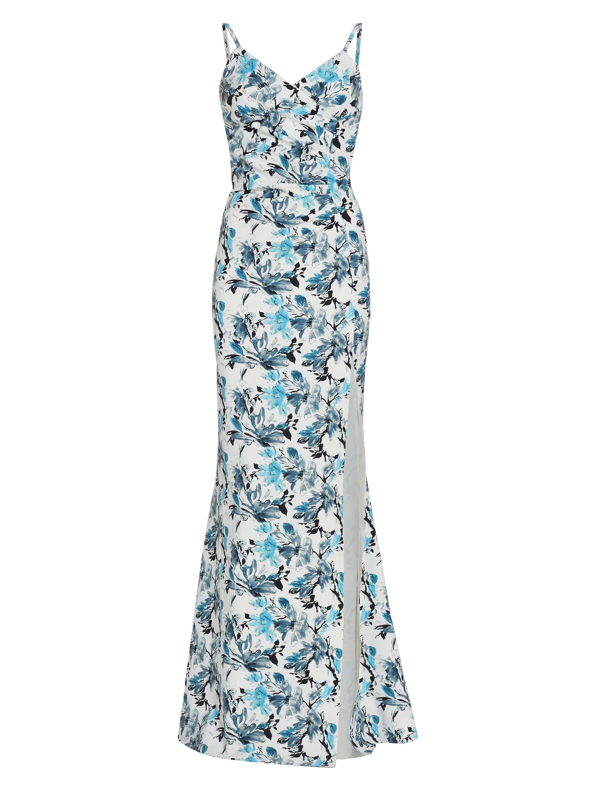 Chiara Boni La Petite Robe Women's Marga Gathered Floral Gown - Pantelleria Blue