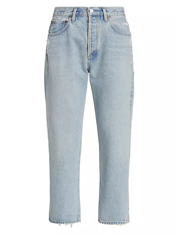 Shop Agolde Parker Distressed Straight-Leg Jeans | Saks Fifth Avenue