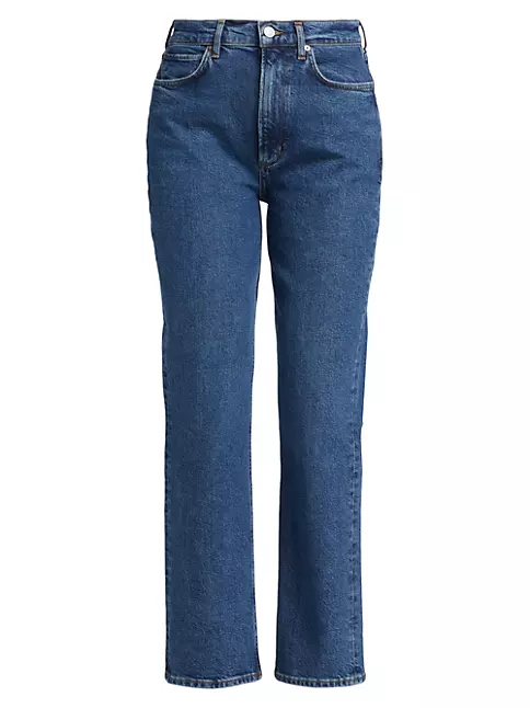 Shop Agolde Stovepipe High-Rise Stretch Slim Straight Jeans
