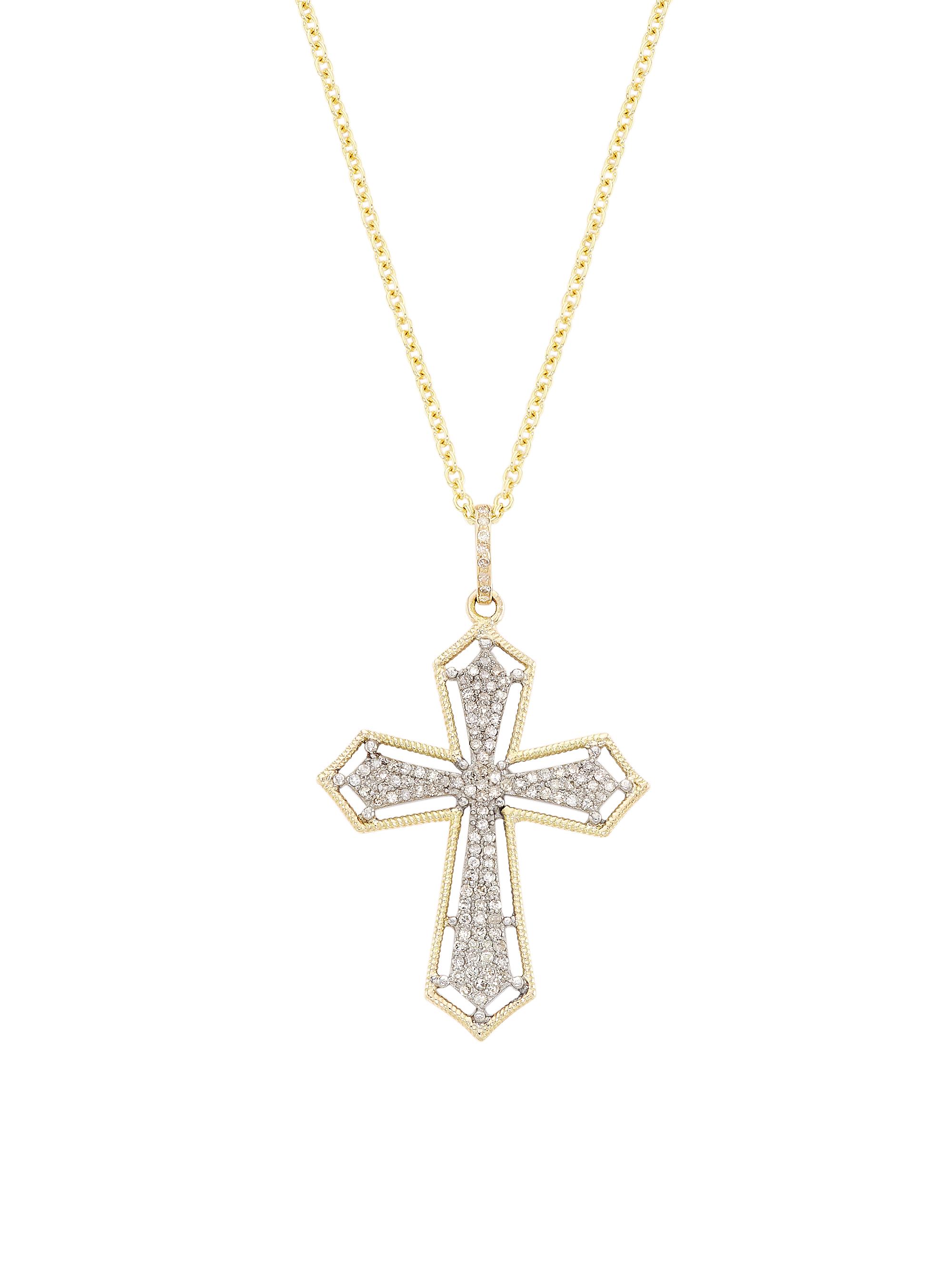 Nina Gilin Women's 14K Yellow Gold & 0.60 TCW Diamond Cross Pendant Necklace - Gold