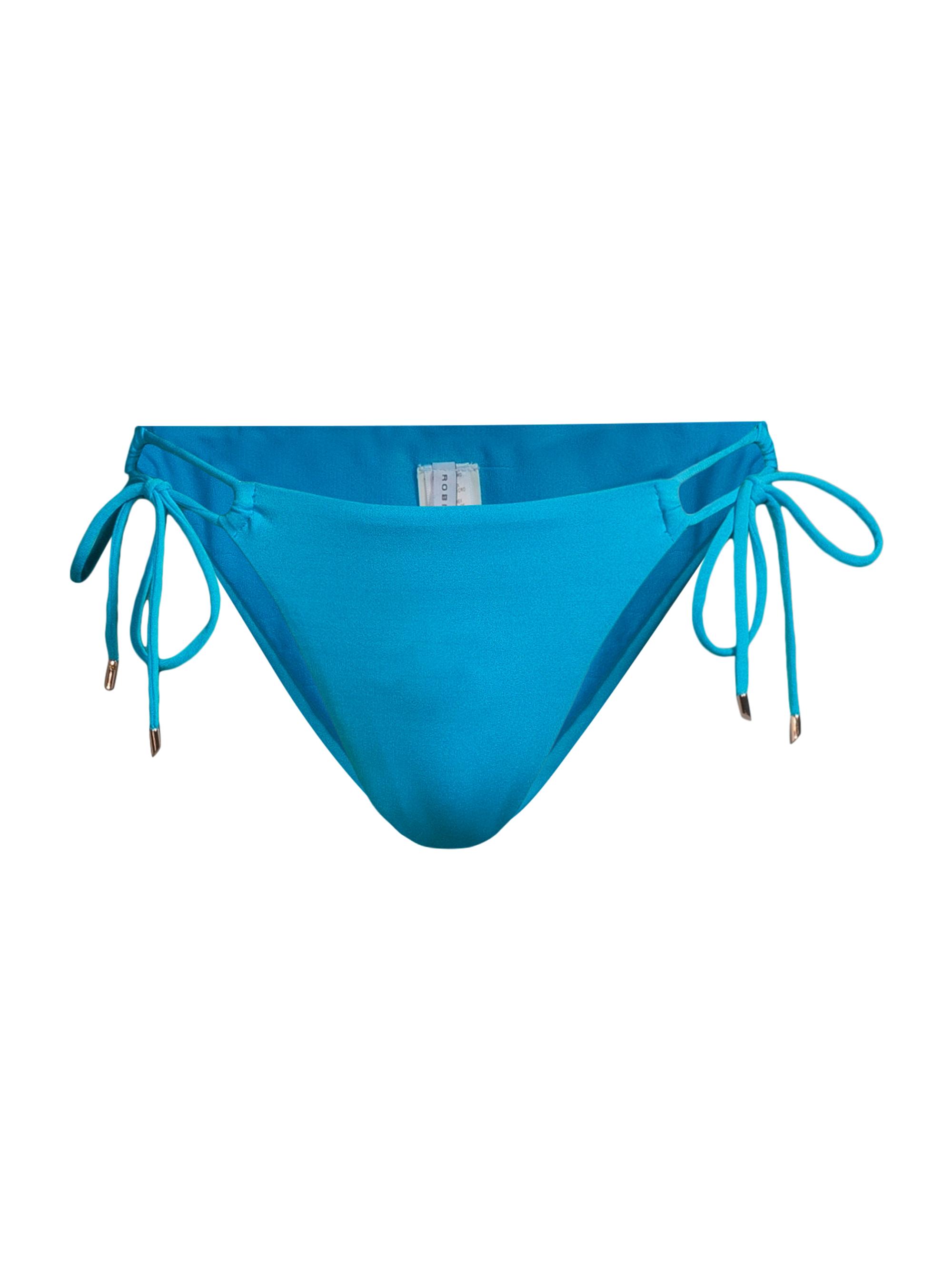 Robin Piccone Women's Aubrey Side Keyhole Bikini Bottom - Cyan Blue