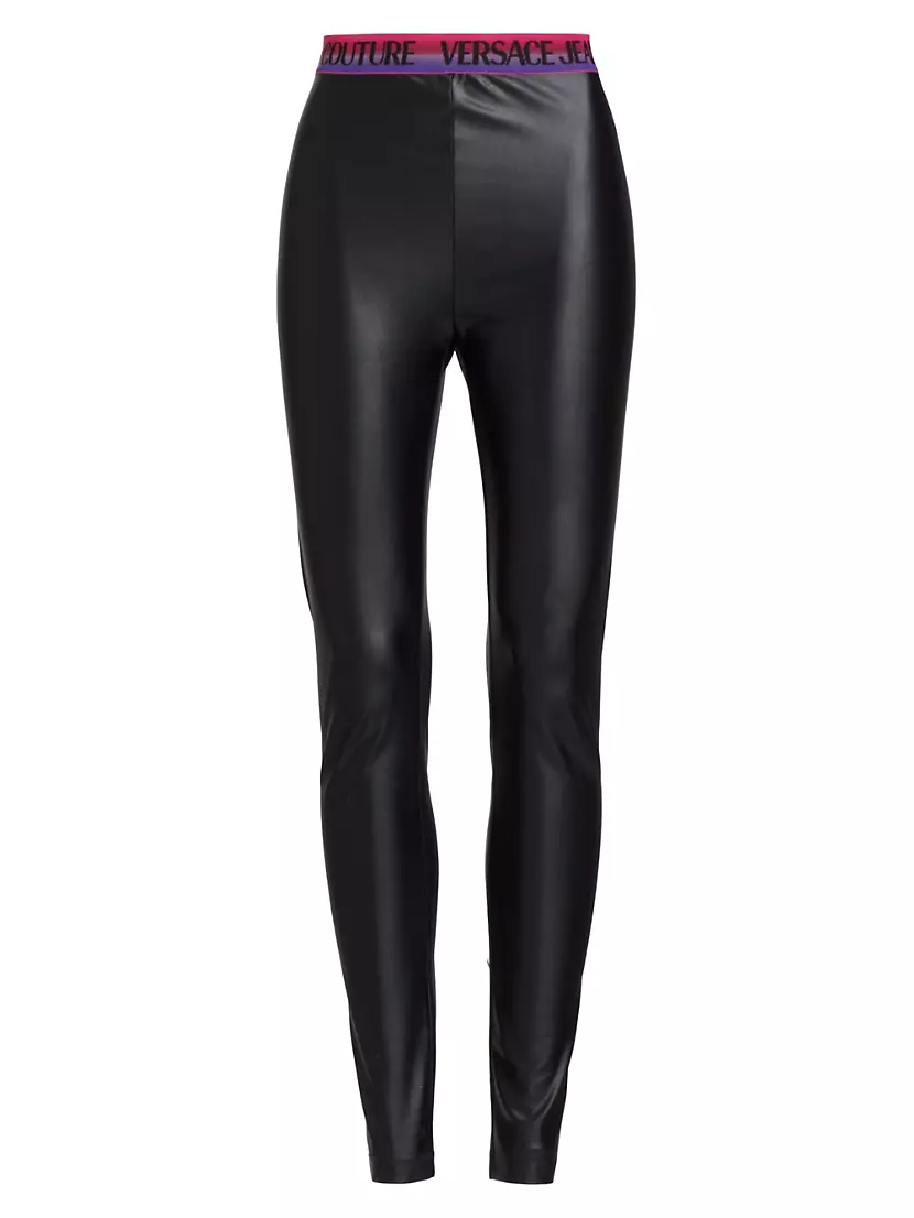Versace Jeans Couture Leggings With Logo Band 40 IT at FORZIERI