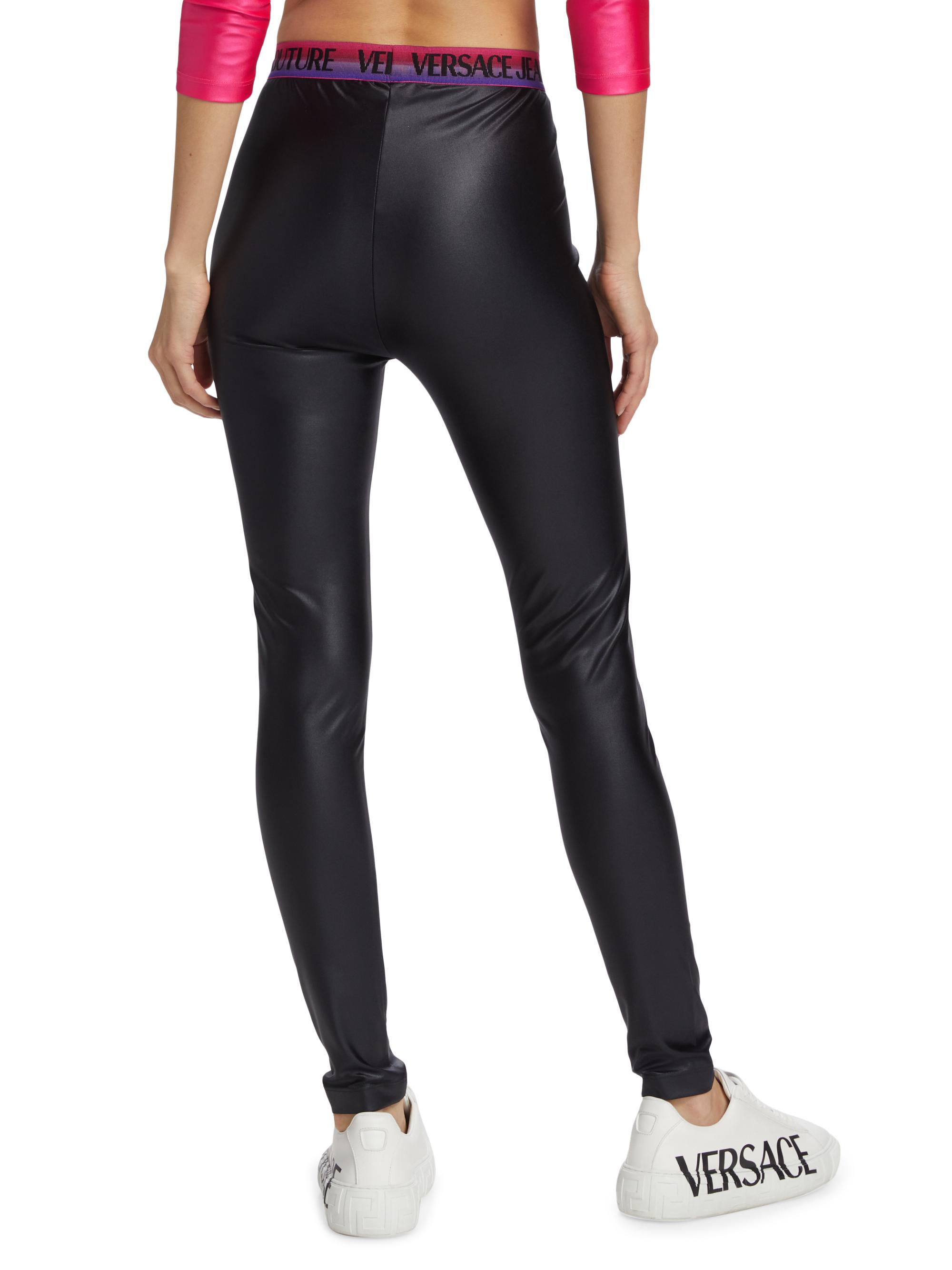 versace jeans couture garland logo waist leggings