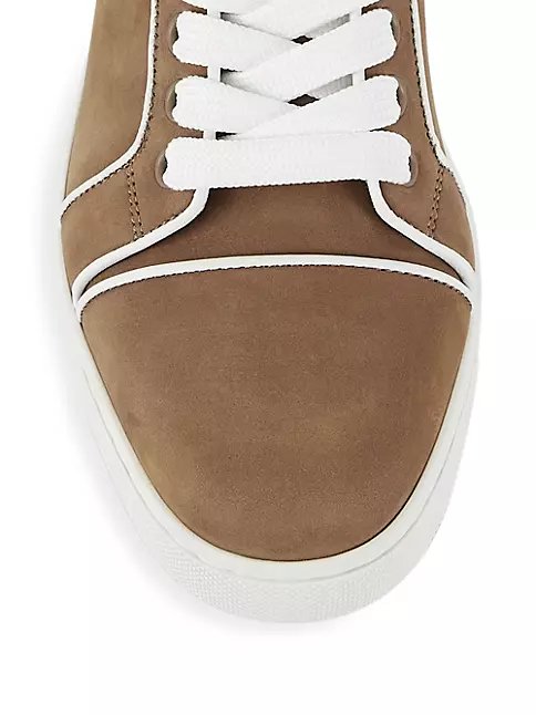 Buy the Christian Louboutin Louis Junior Flat Low Version Snow Leather  Sneaker's Men's Size 8.5