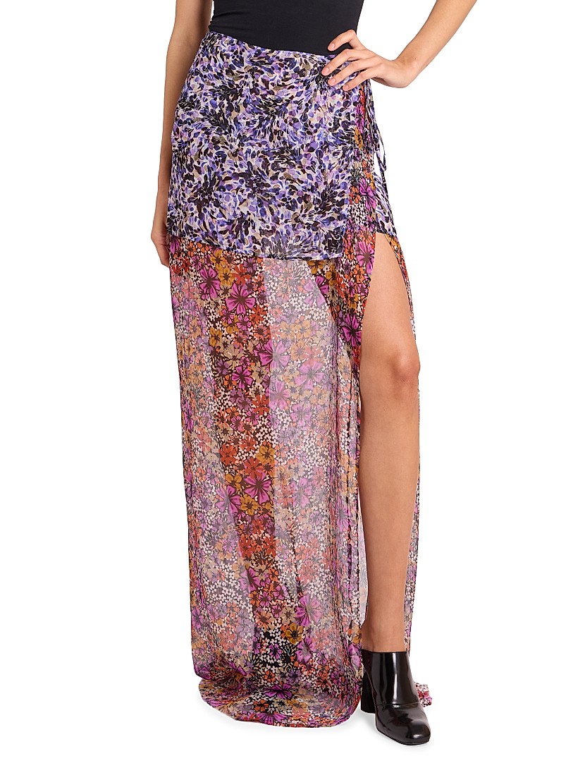 Shop Dries Van Noten Silene Floral Wrap Maxi Skirt | Saks Shop Dries Van Noten Silene Floral Wrap Maxi Skirt | Saks