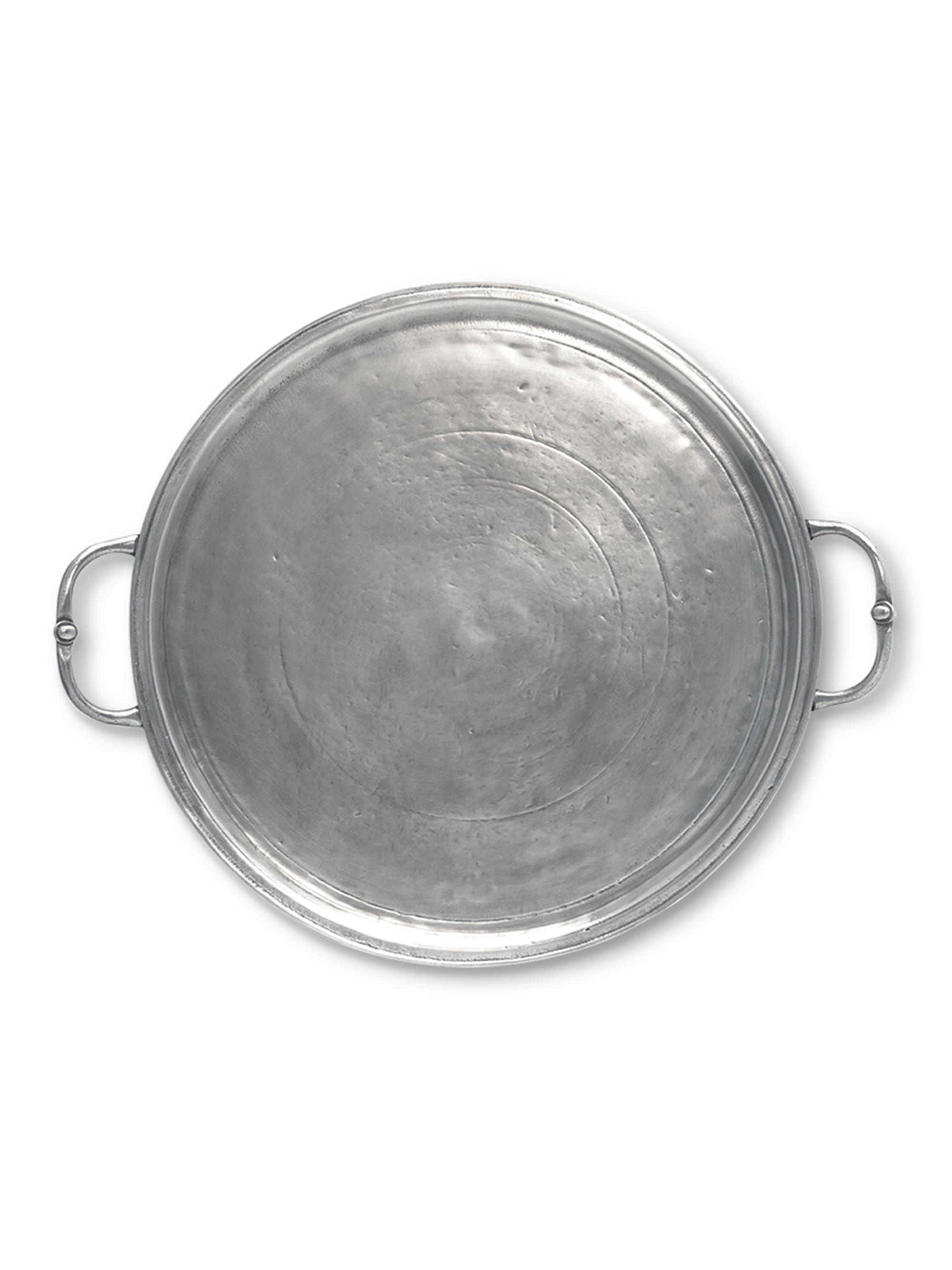 Match Round Pewter Tray