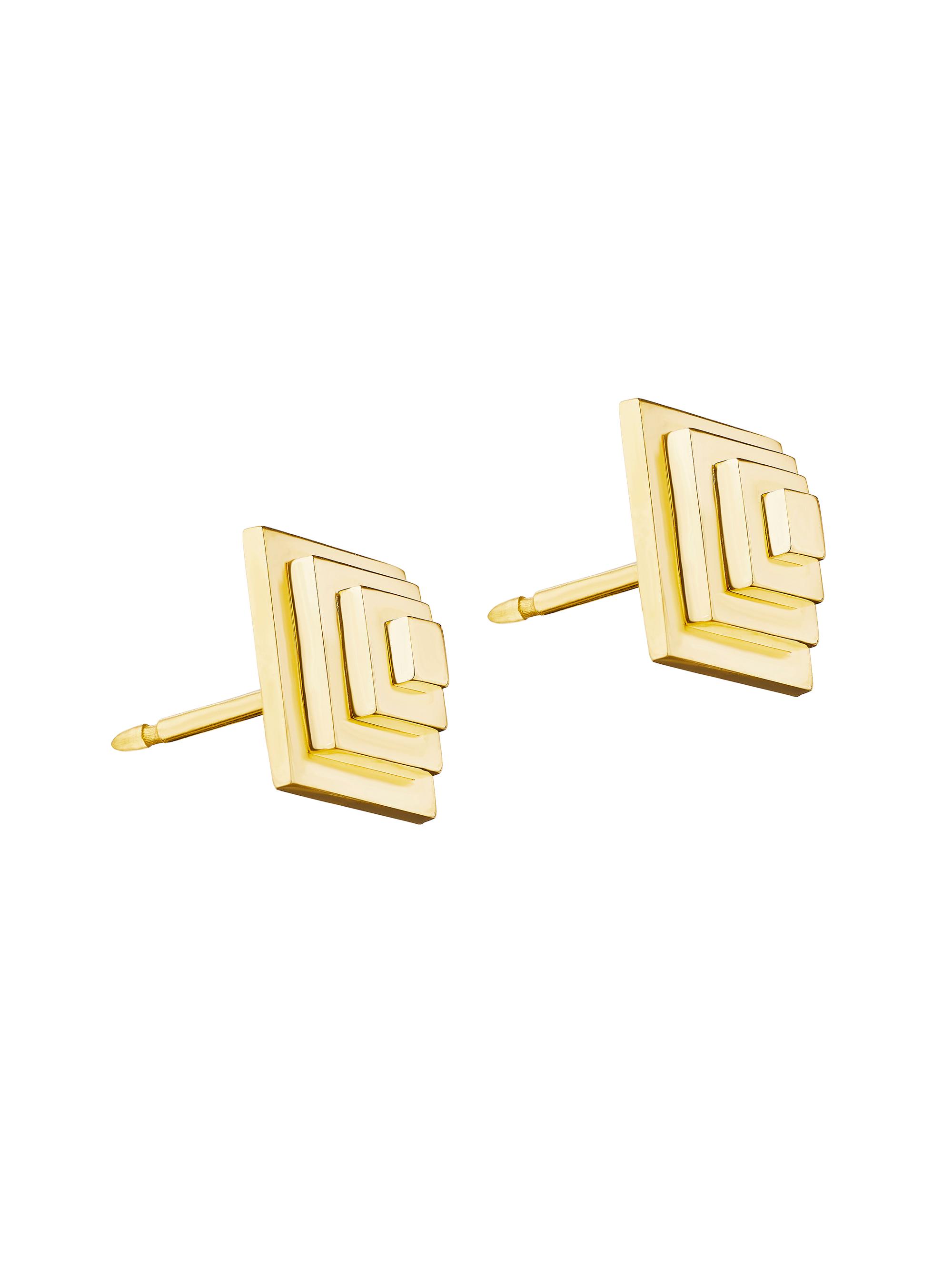 Cadar Women's Foundation 18K Yellow Gold  Pyramid Stud Earrings - Yellow Gold