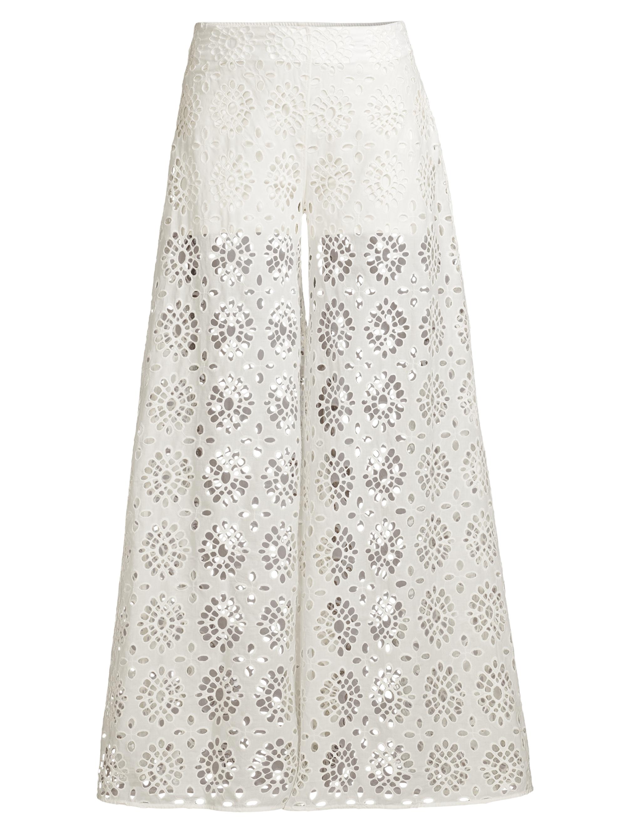 Anne Fontaine Women's Corfou Eyelet Wide-Leg Pants - White
