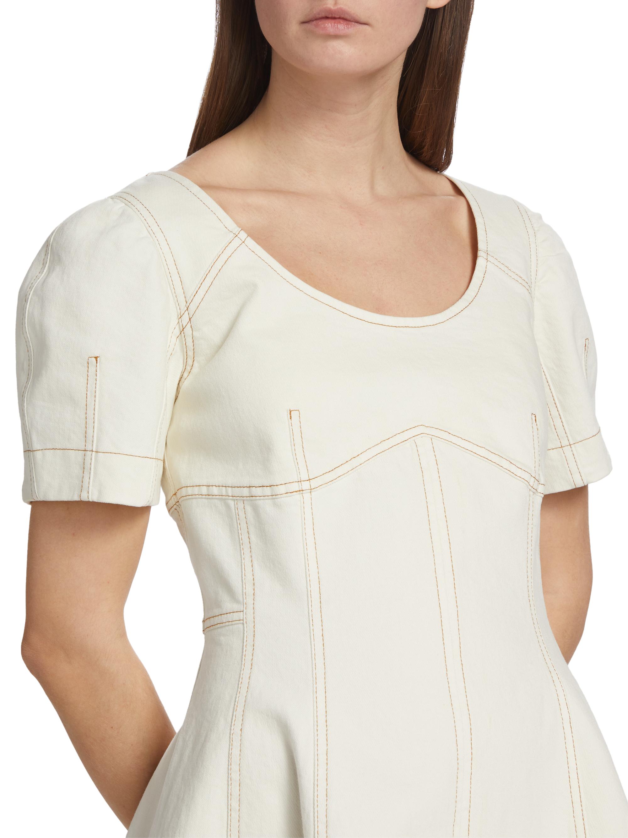 Tanya Taylor Mia Denim Minidress | Saks Fifth Avenue
