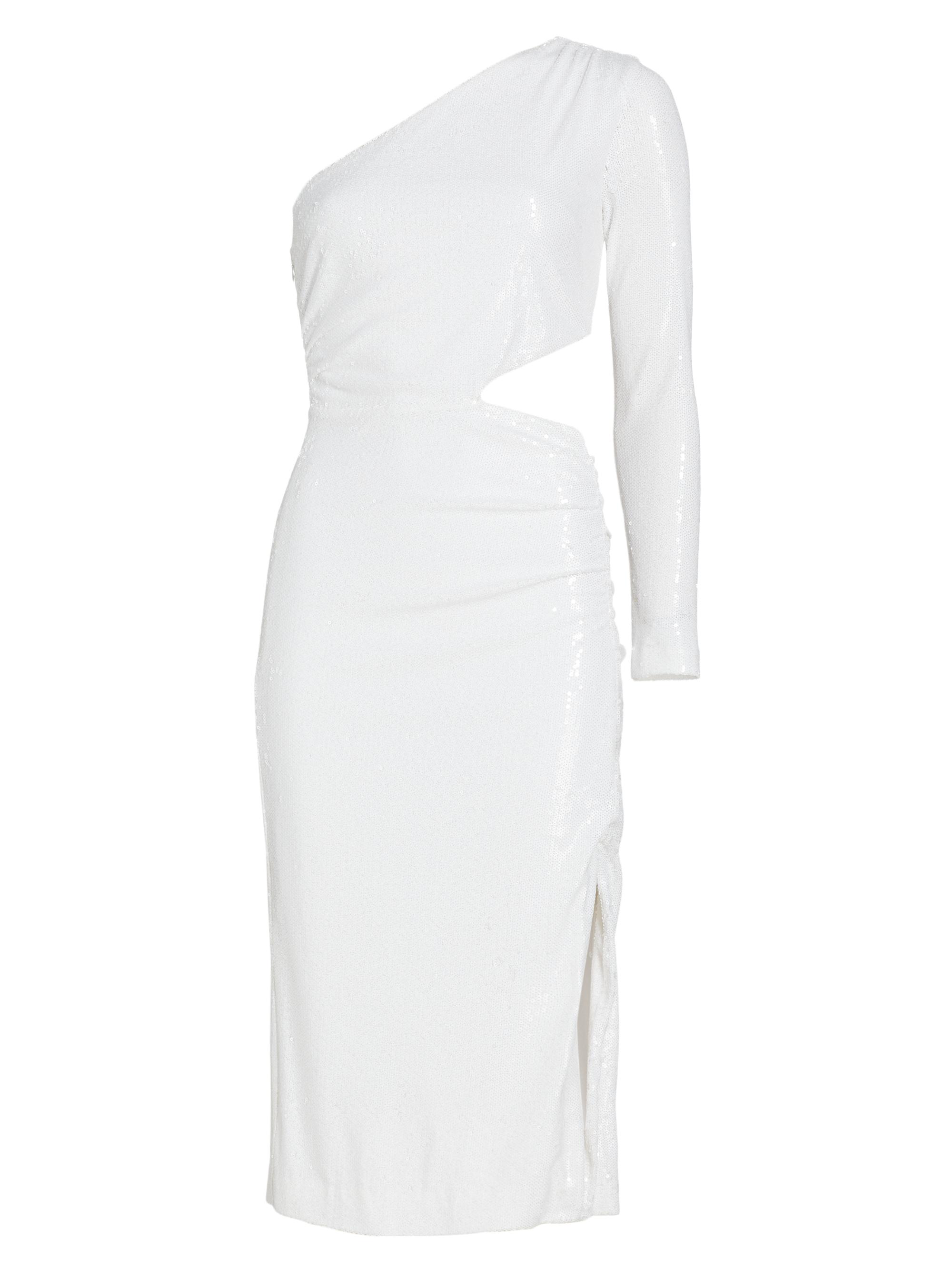 L'AGENCE Women's Christie One-Shoulder Metallic Dress - White