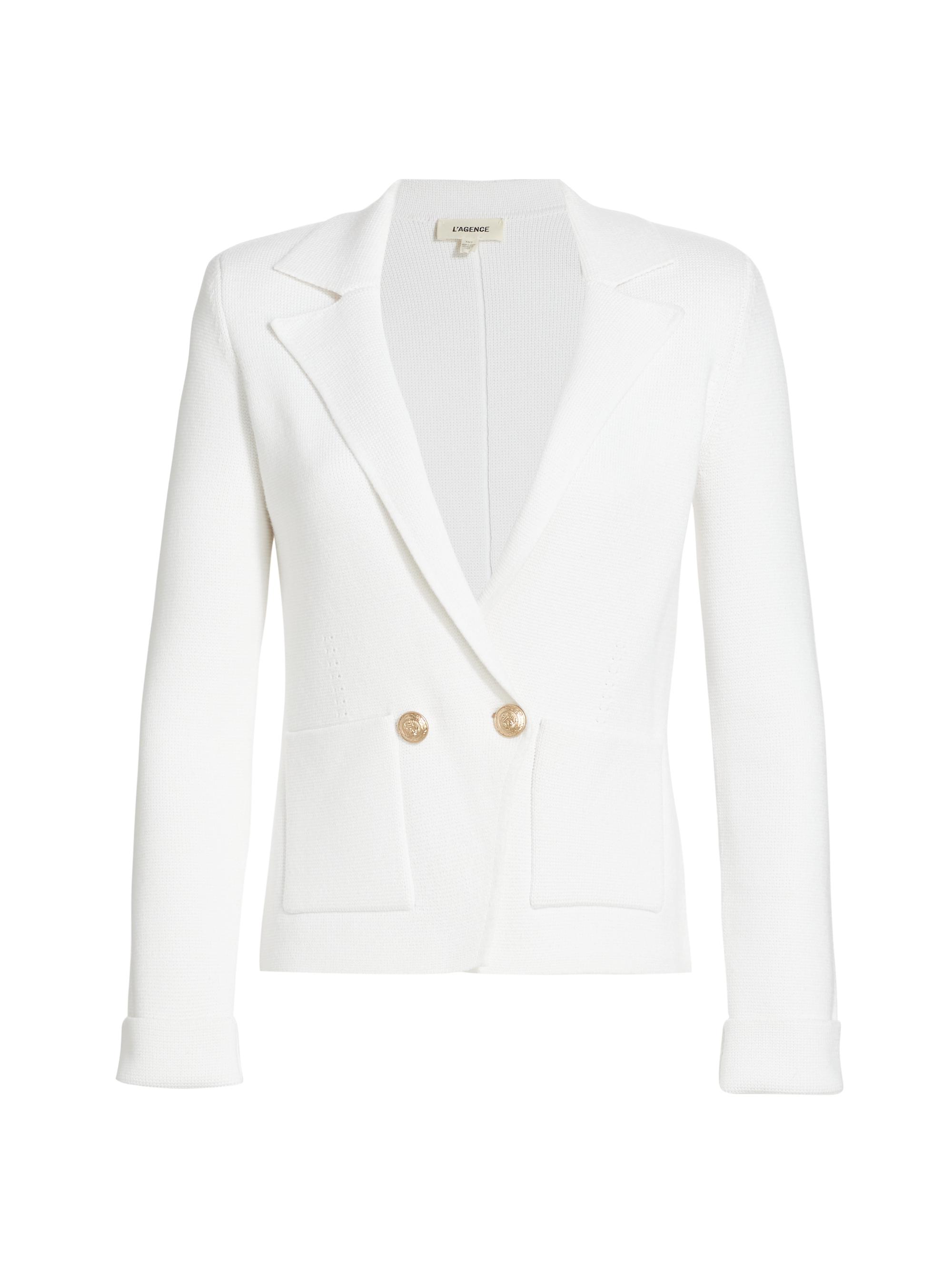L'AGENCE Sofia Knit Double-Breasted Blazer | Saks Fifth Avenue