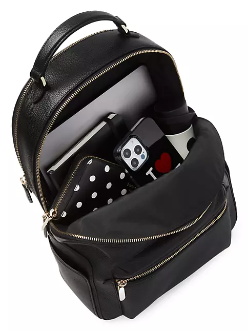 Kate Spade New York Women's Large Hudson Leather Backpack - Black