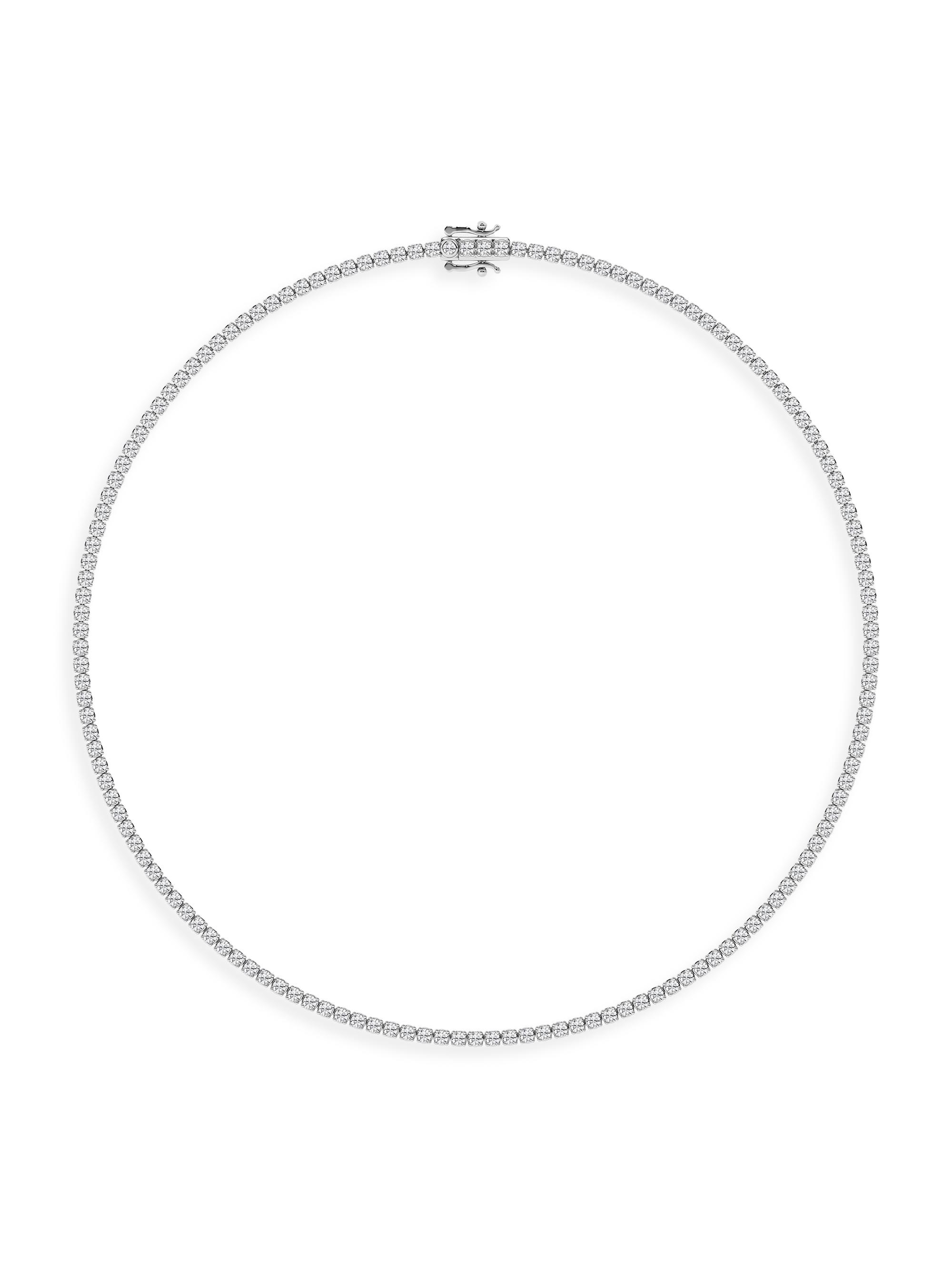 Saks Fifth Avenue Collection Women's 14K White Gold & 7 TCW Lab-Grown Diamond Tennis Necklace - White Gold