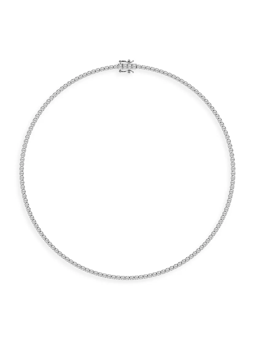 Shop Saks Fifth Avenue Collection 14K White Gold & 7 TCW Lab-Grown Diamond  Tennis Necklace | Saks Fifth Avenue