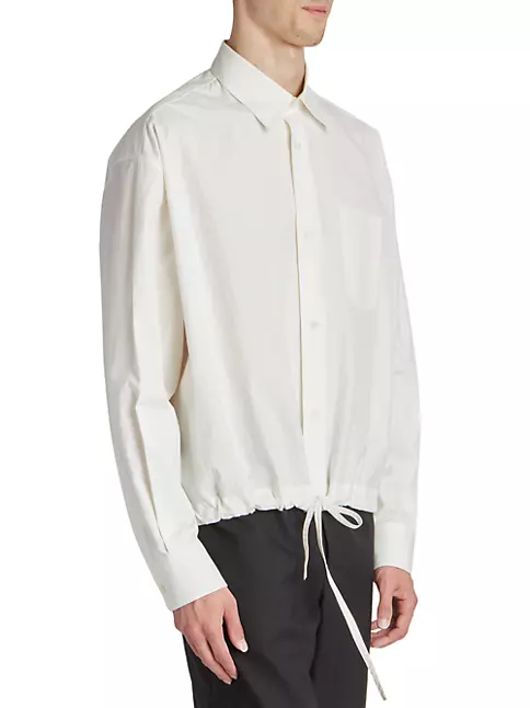 AMI Men's Shirt with Waist Cord - White - Casual Shirts