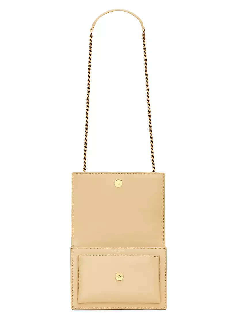 Saint Laurent Women's Sunset Small Chain Bag in Smooth Leather - Jaune Pale