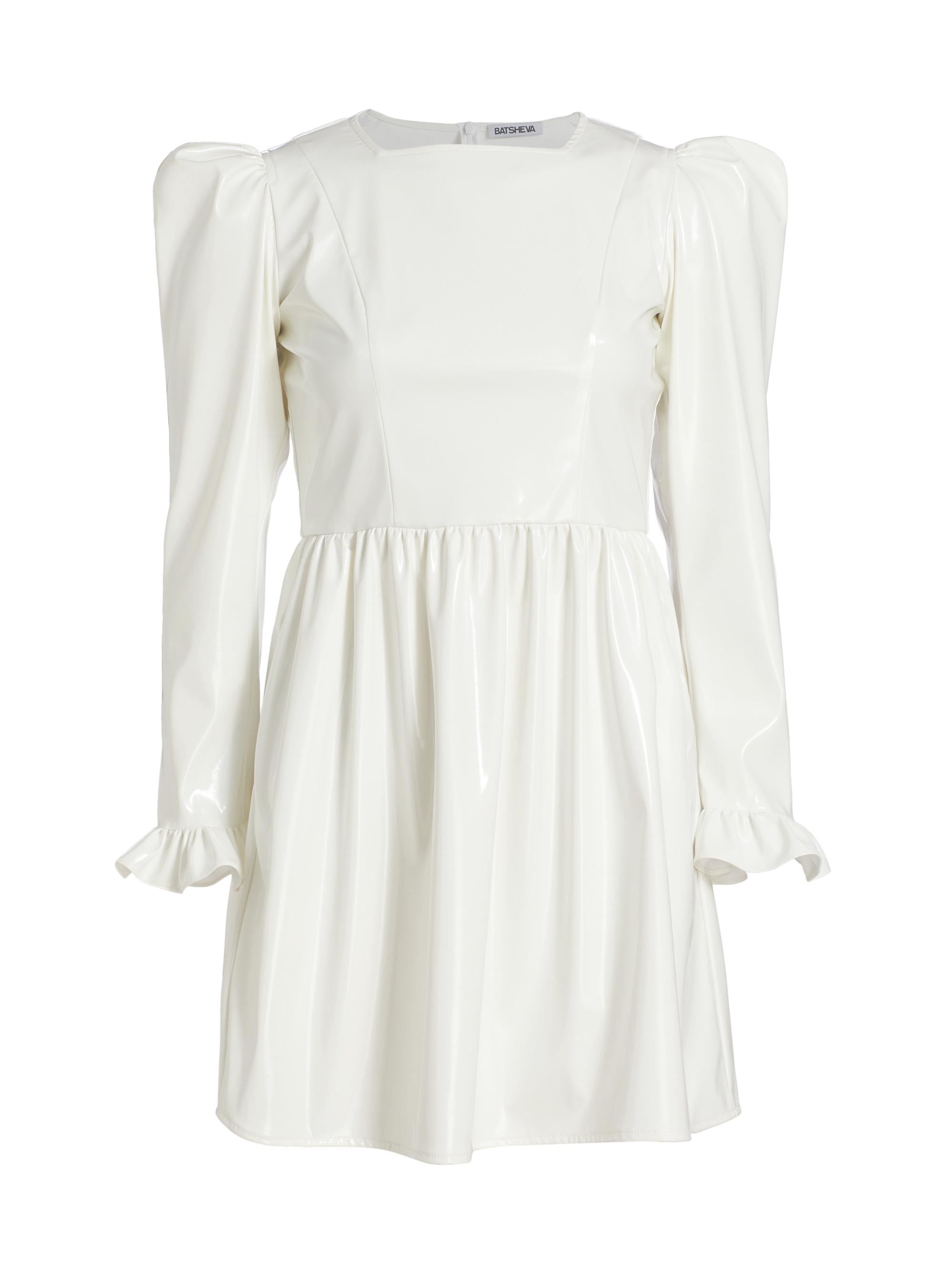 Batsheva Women's Puff-Sleeve Prairie Minidress - White Pvc